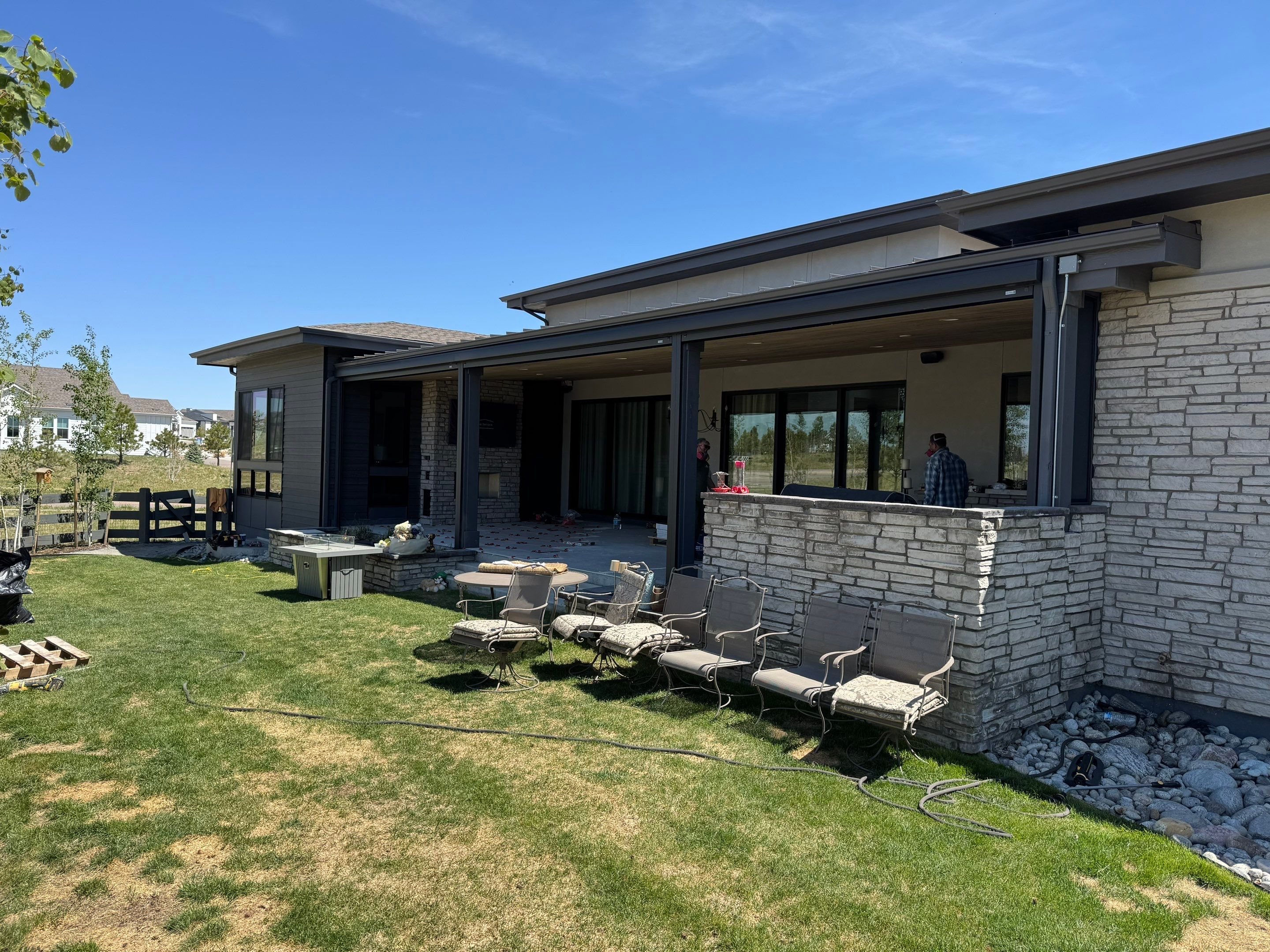 Exterior All-Weather MagnaTrack Screens Installation using Progressive MagnaTrack Screens by Outdoor Solutions Colorado