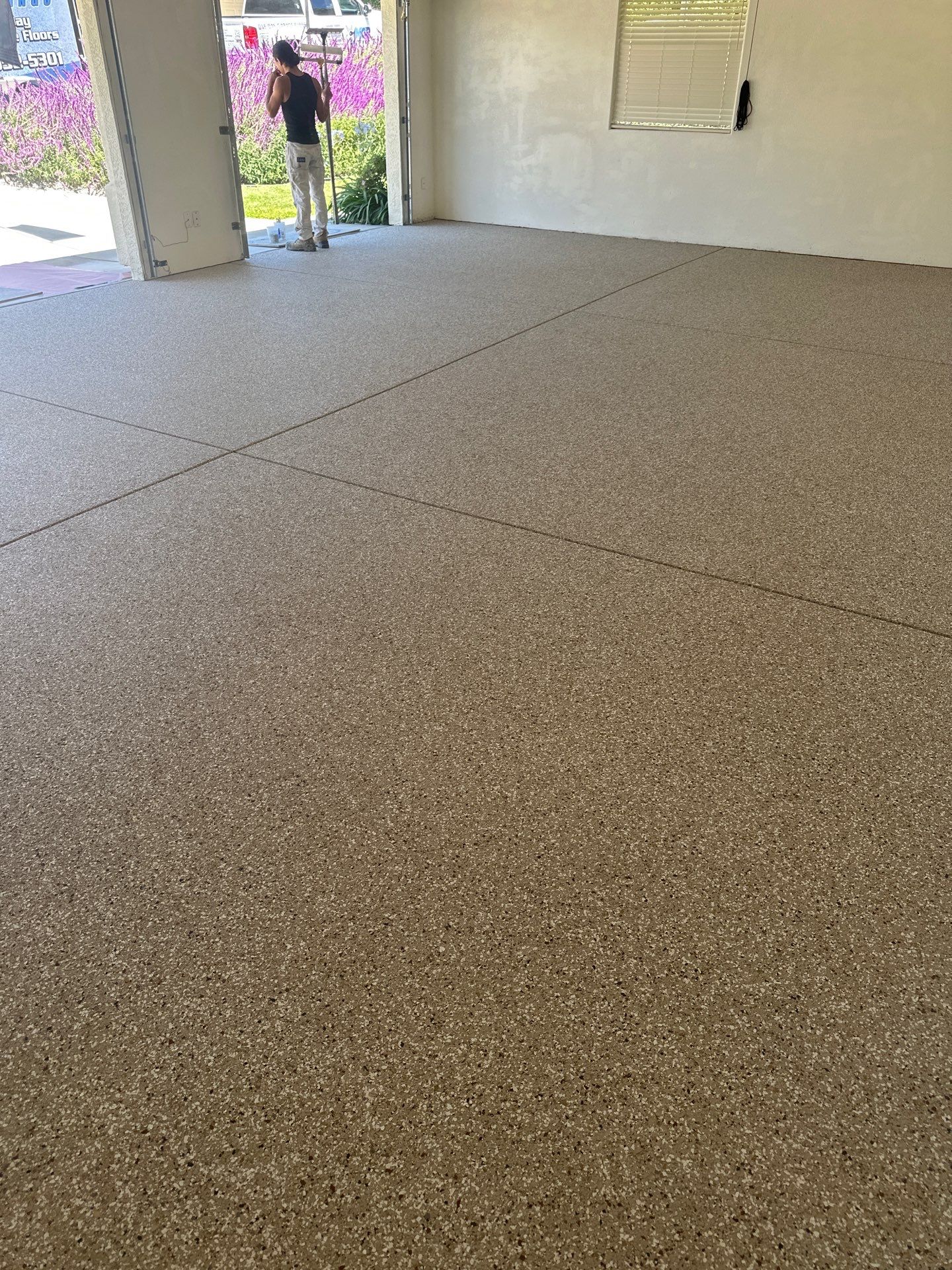 Polyurea Garage Floor Coating with Creekbed Finish in Arroyo Grande by MGP Coatings