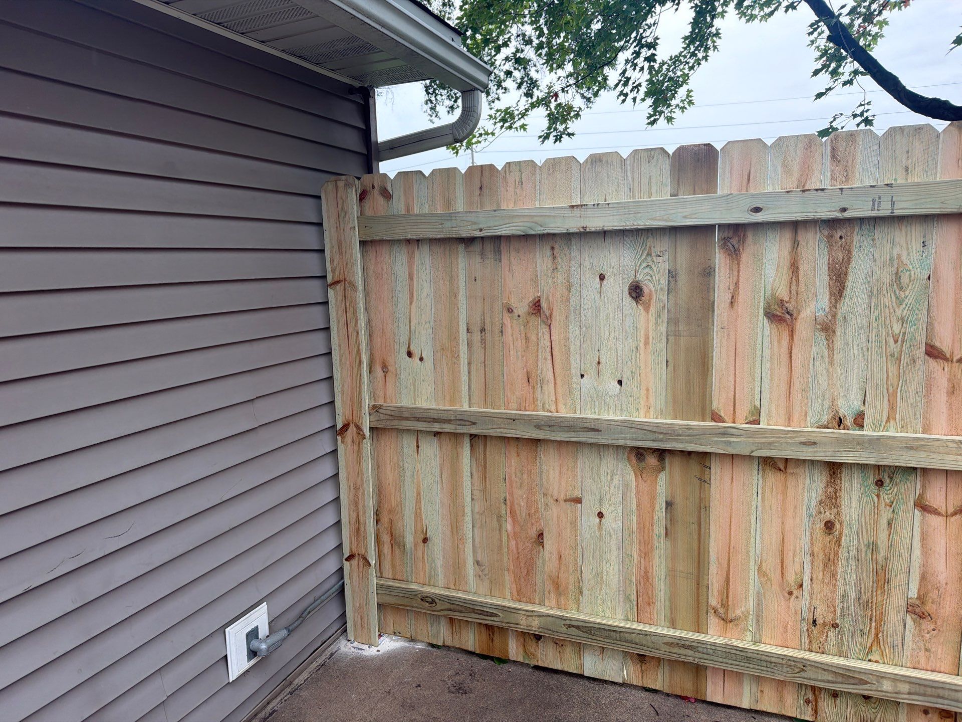 Custom Wood Privacy and Black Chain Link Fence in Hudson by Perfect Picket Fence and Stain