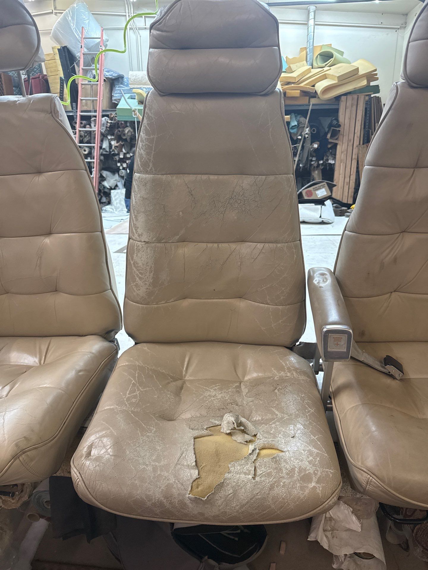 84 beech air craft seats by Rocky Mountain Upholstery Co