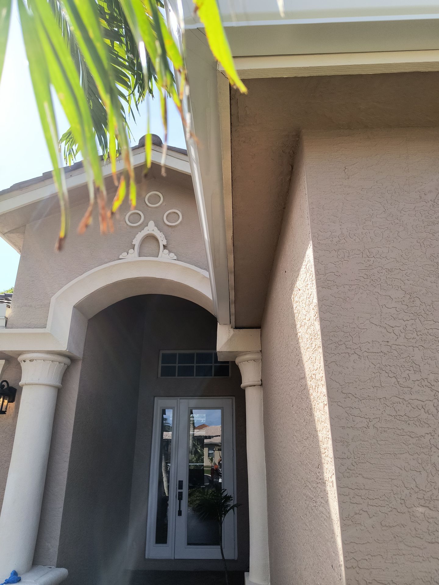 White Aluminum K-style Gutters 6'' K-style and Downspouts in Naples FL by Gutter Professors