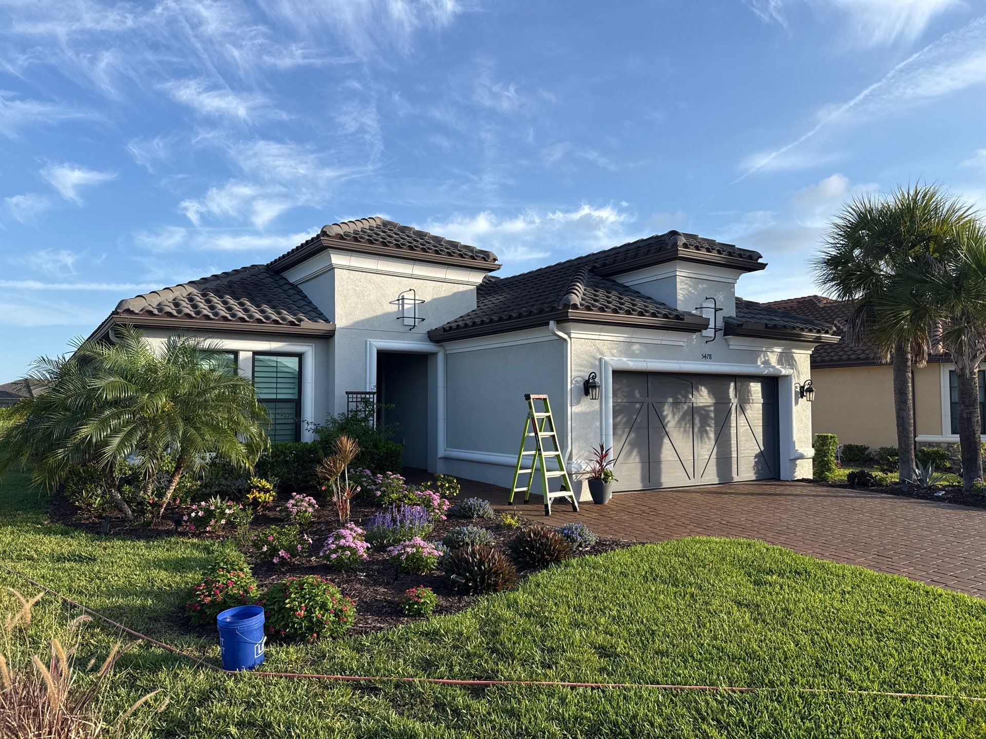 Barrel Tile Roof Cleaning in Artisan Lakes, Palmetto, FL | No Roof Walking on Roof by Sunshine AquaWash