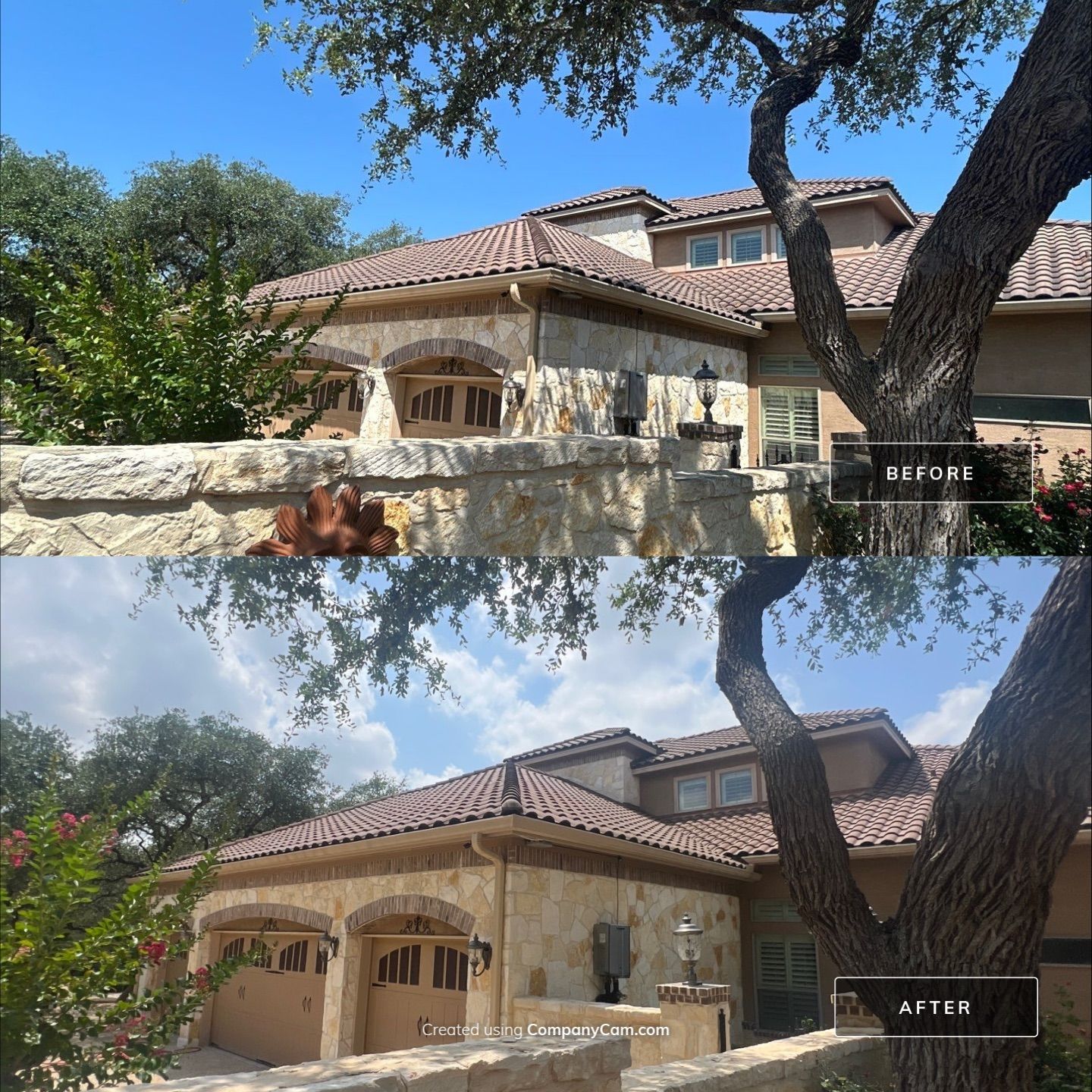 Tile Roof Washing Project in Garden Ridge by Bright Choice