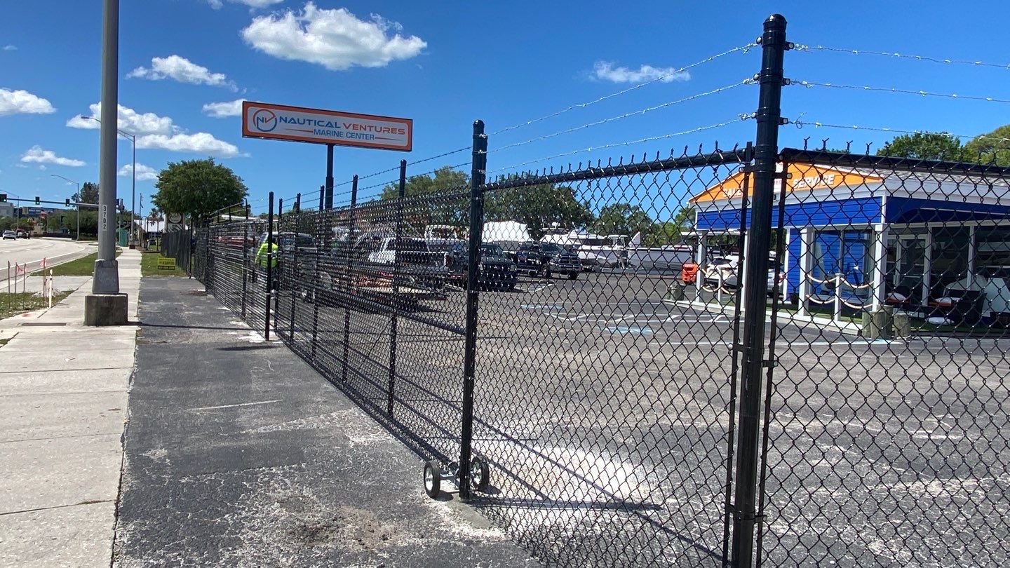 Parrish, FL 6+1 Black Commercial Chain-Link Fence by Asap fence and gates, LLC
