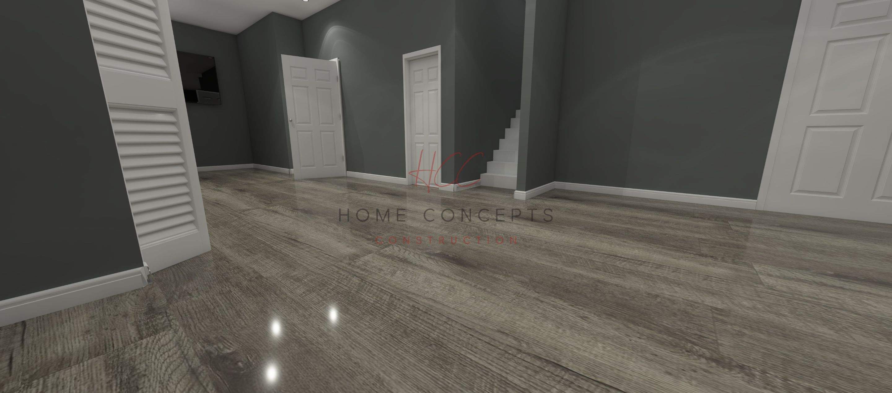 Basement Remodel using Wood by Home Concepts Construction