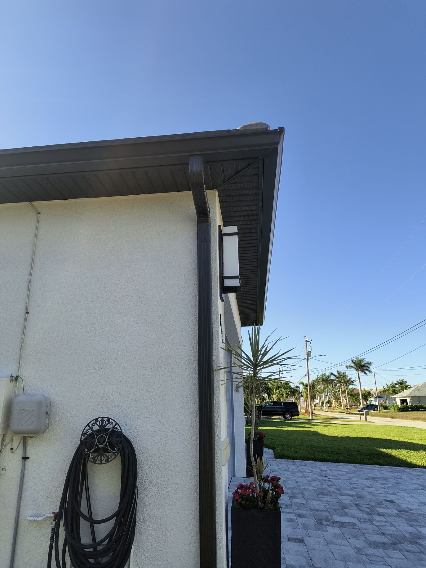 Dark Bronze 7-Inch Gutter Installation in Cape Coral FL by Gutter Professors