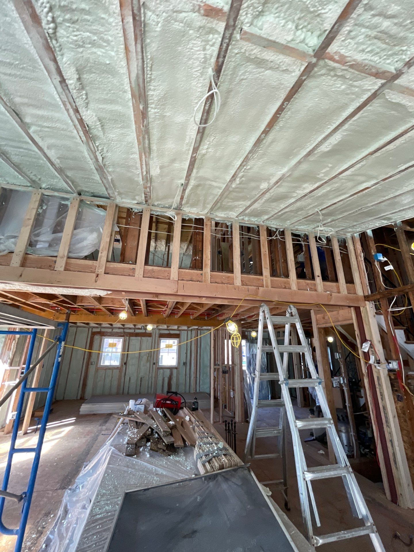 Basement Exterior Walls using Closed Cell Spray Foam by NYS Foam & Energy