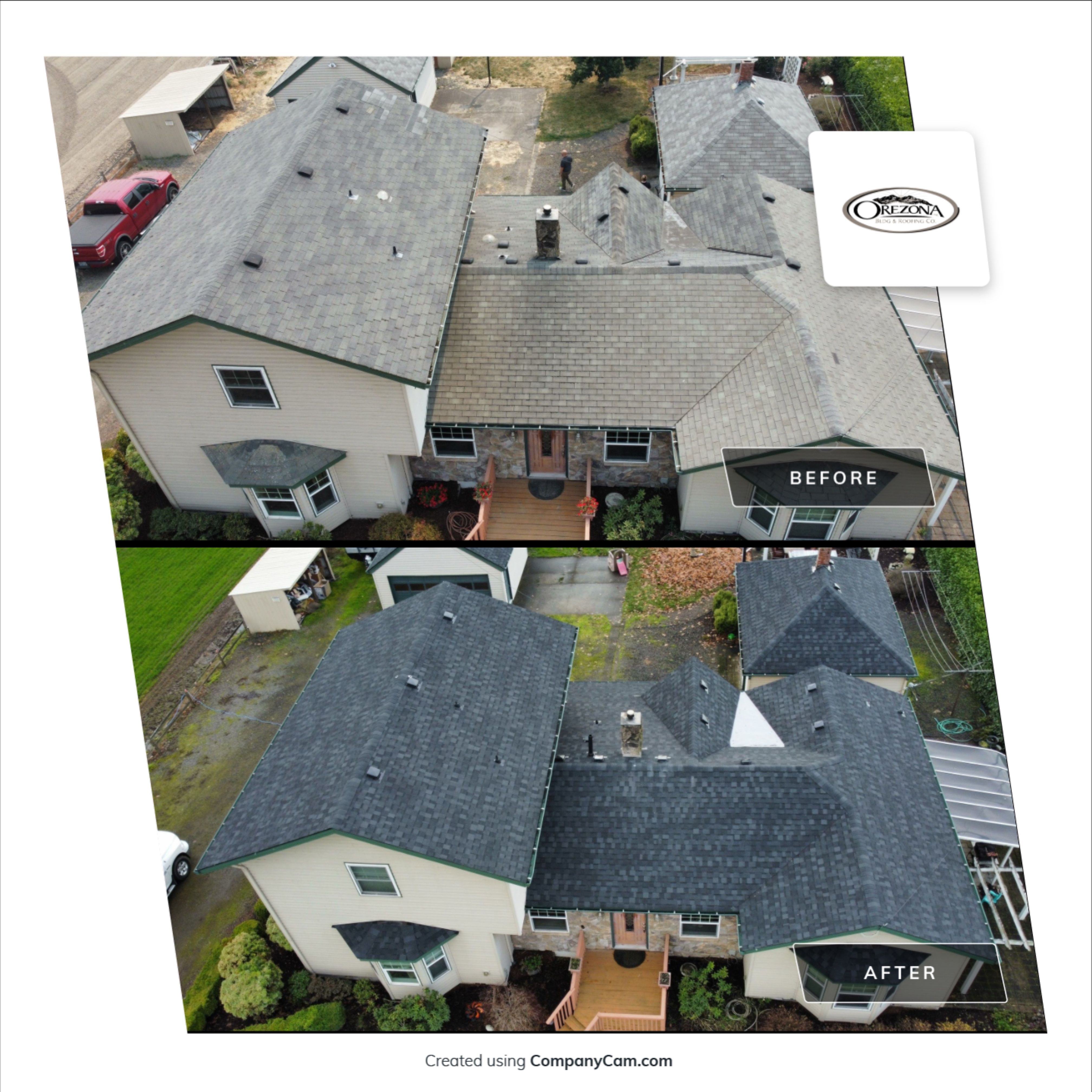 Residential Roofing Installation using IKO Dynasty (Color: Granite Black) by Orezona Building & Roofing Company, Inc.