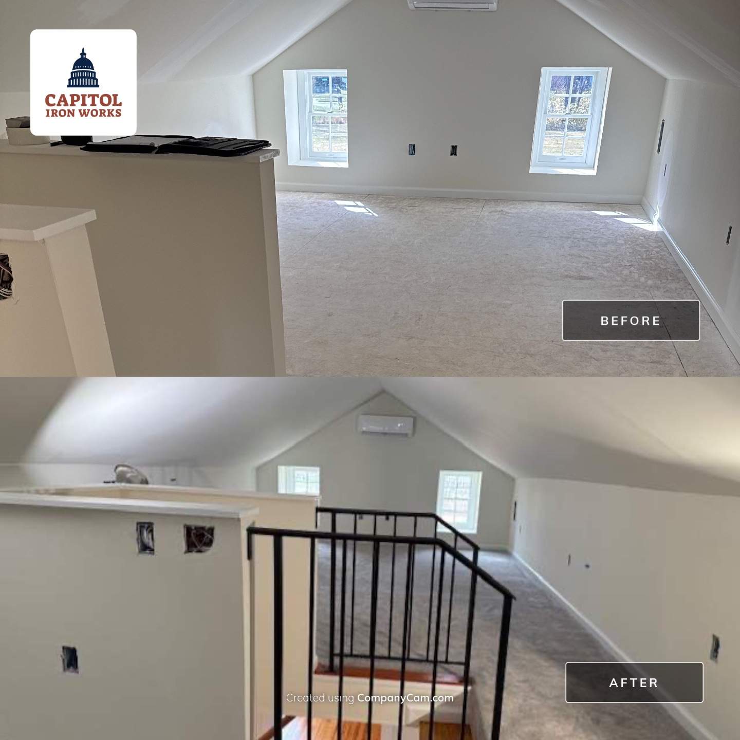 Classic Face-Mounted Interior Iron Handrail – Standard Elegant Design by Capitol Iron Works