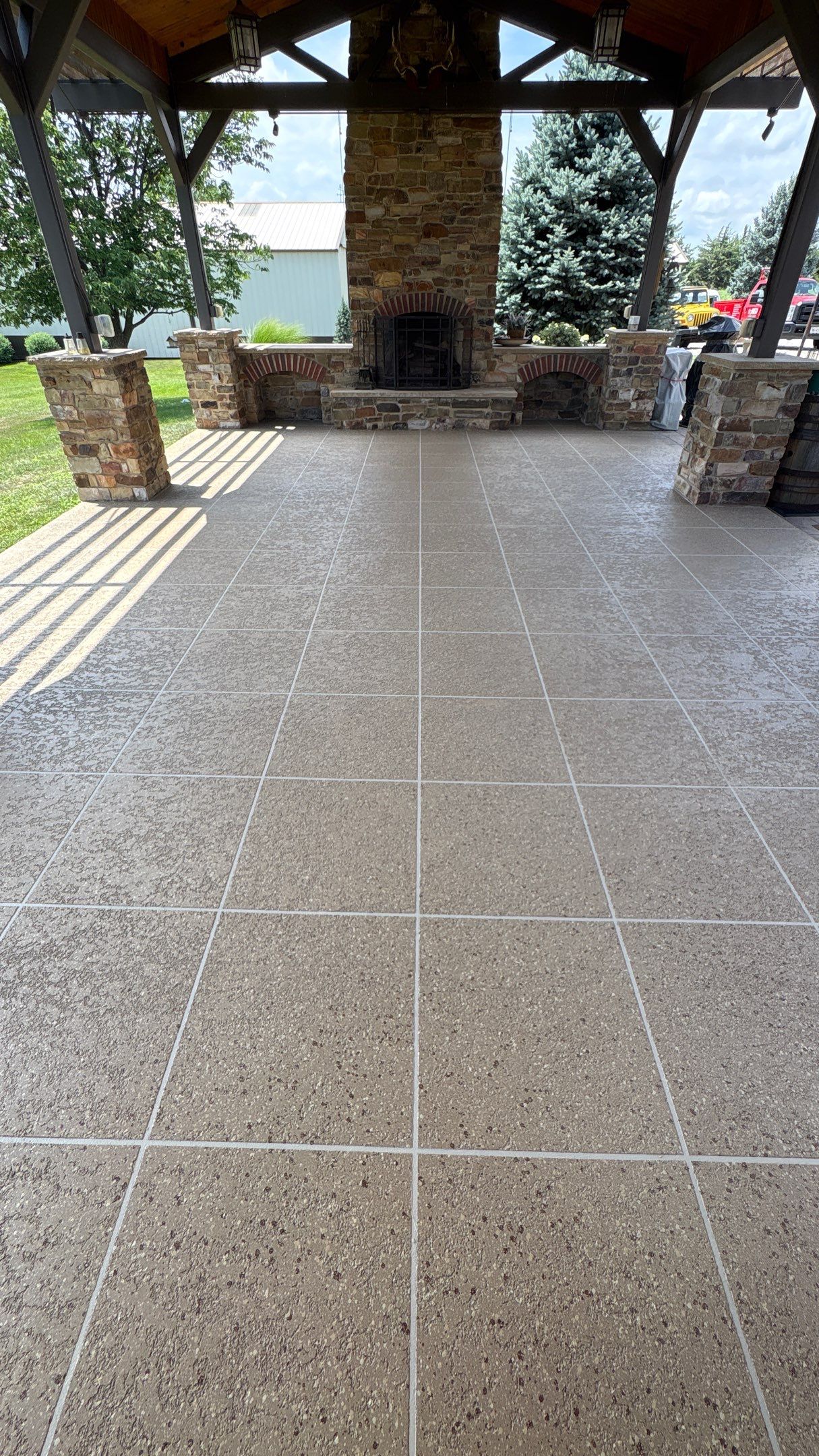 Custom Back Patio Resurface - Kearney, MO by Big Red Decorative Concrete, LLC