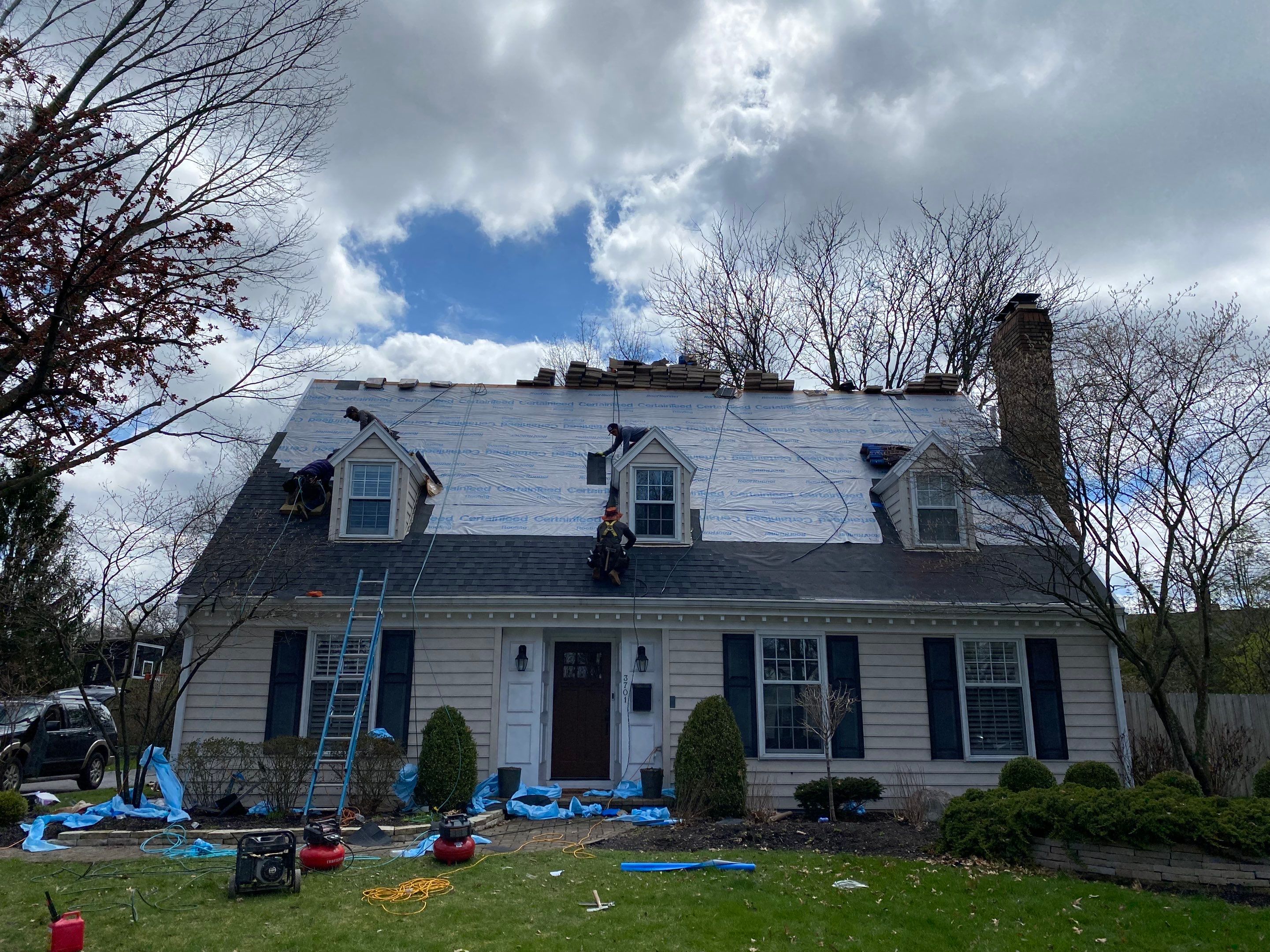 Residential Roofing Installation using James Hardie Fiber Cement Lap Siding and Certainteed Landmark Pro Shingles by Best Exteriors Inc