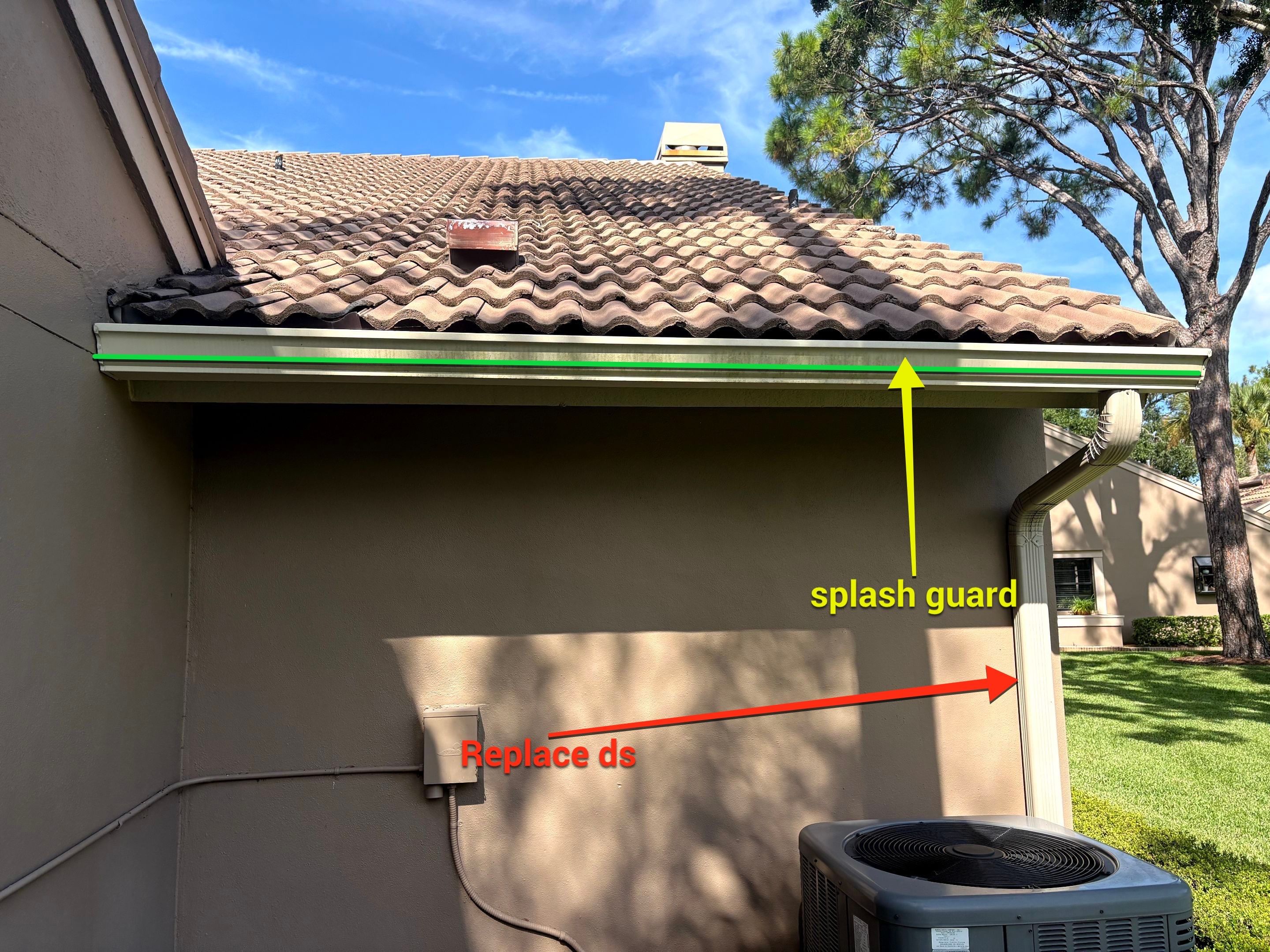 Replace gutter using Gutter Guards, Seamless Gutters, New Downspouts in Palm Harbor FL by Gutter Professors
