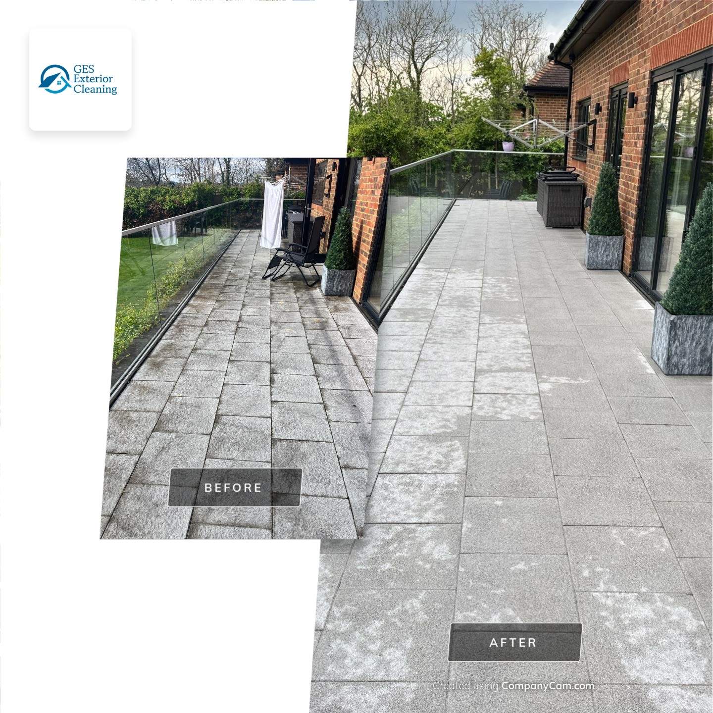Roof Patio Driveway Clean using Honda 15lpm Low Pressure Washing Machine by Ges Exterior Cleaning ltd