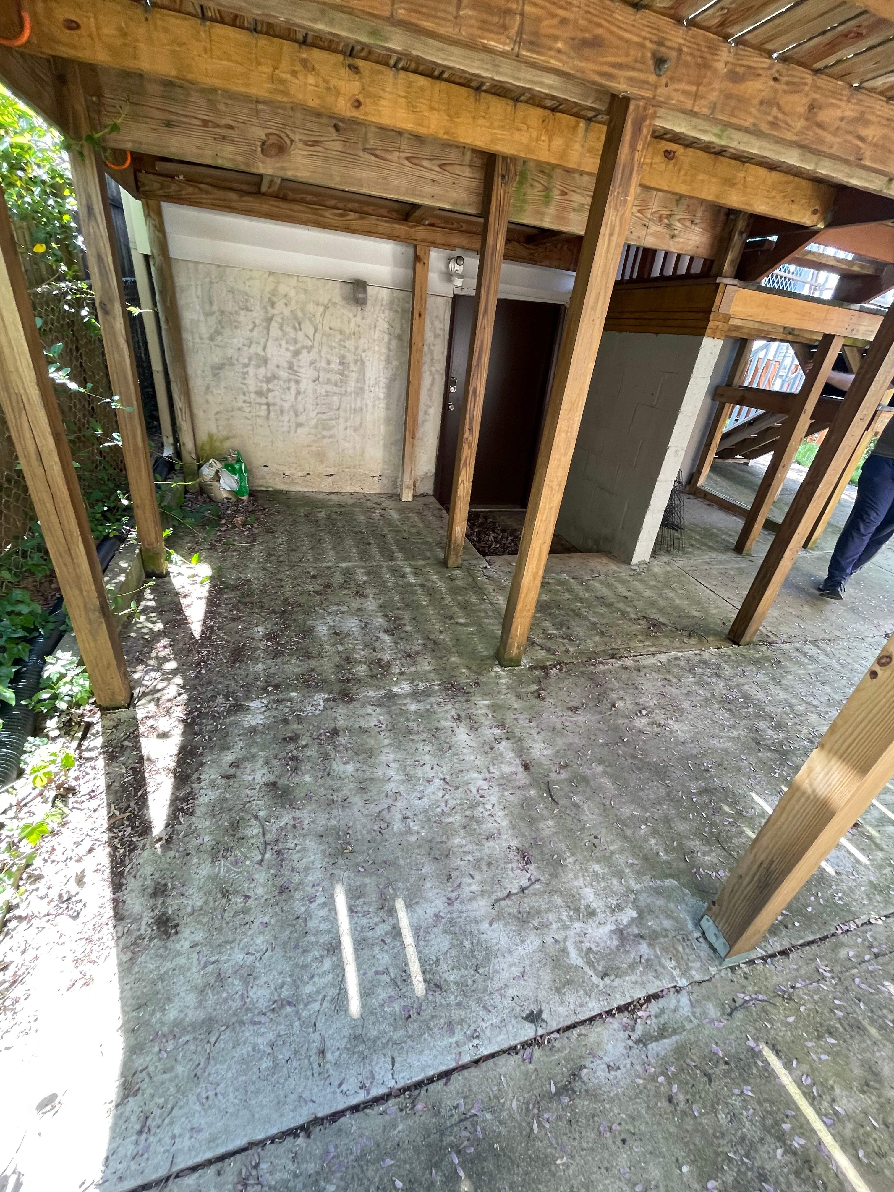 Deck resurfacing, railing replacement and concrete resurfacing by Fairfax Contractors, LLC