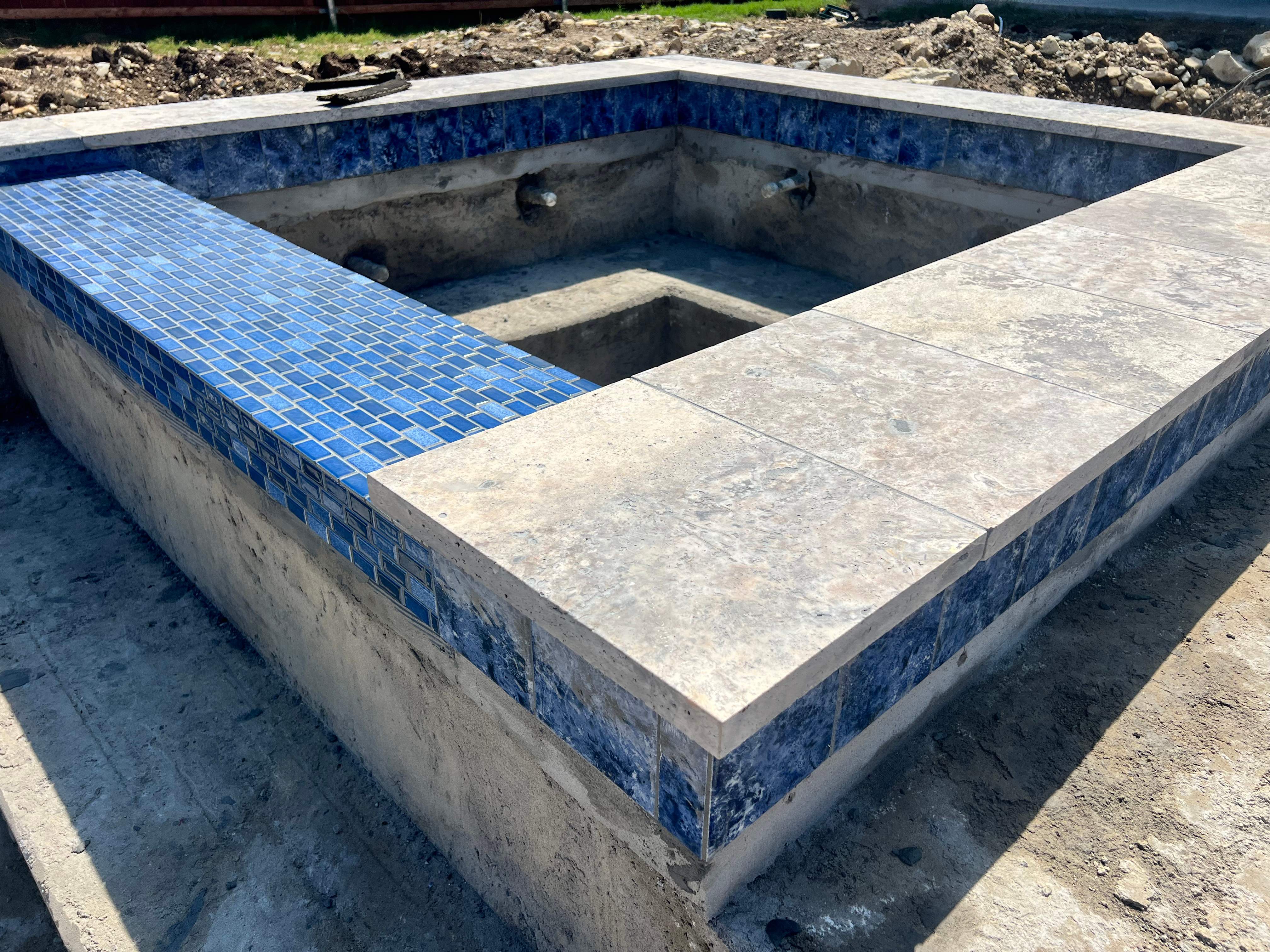 Geometric Pool with Raised Spa by Pinnacle Pools and Spas - DFW