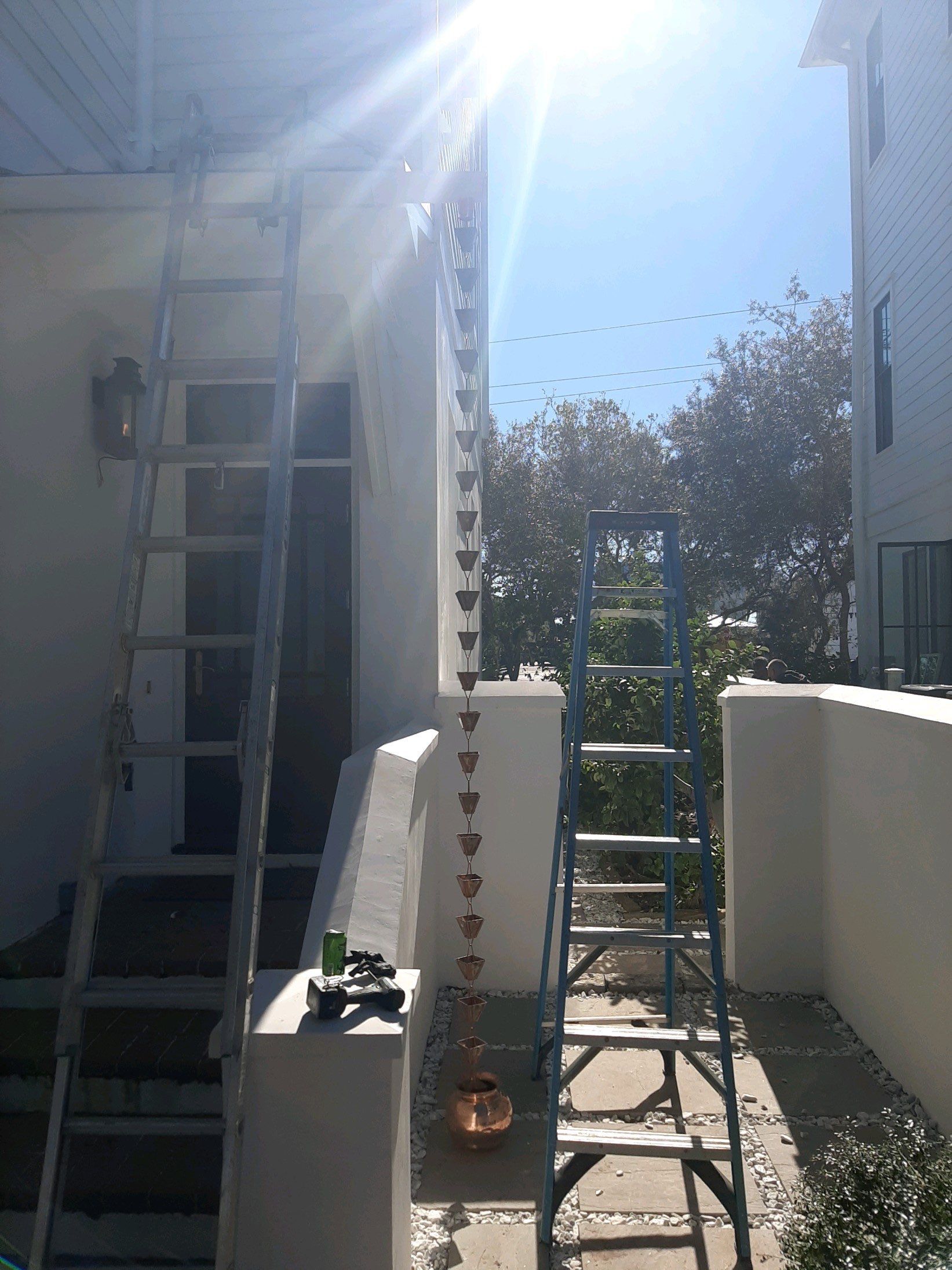 Gutter Installation Using White 6 Inch Seamless Gutters by Gutter Professors