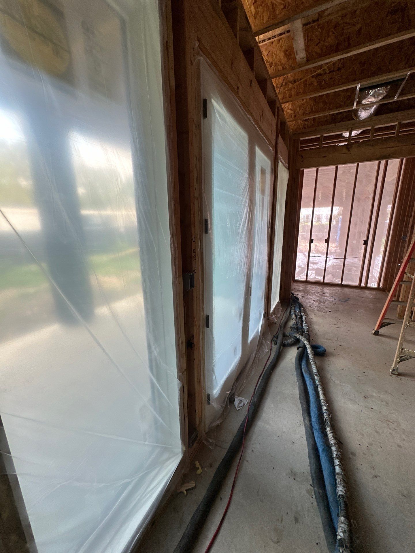 Open cell spray foam job completed at this beautiful custom home in Dallas TX by Apex Insulation Solutions