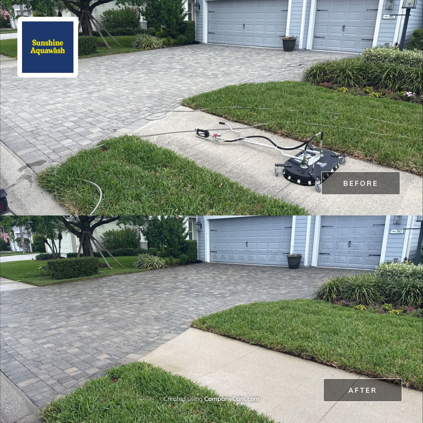 Paver Driveway, Entryway & Sidewalk Cleaning in River Wind – Bradenton, FL by Sunshine AquaWash