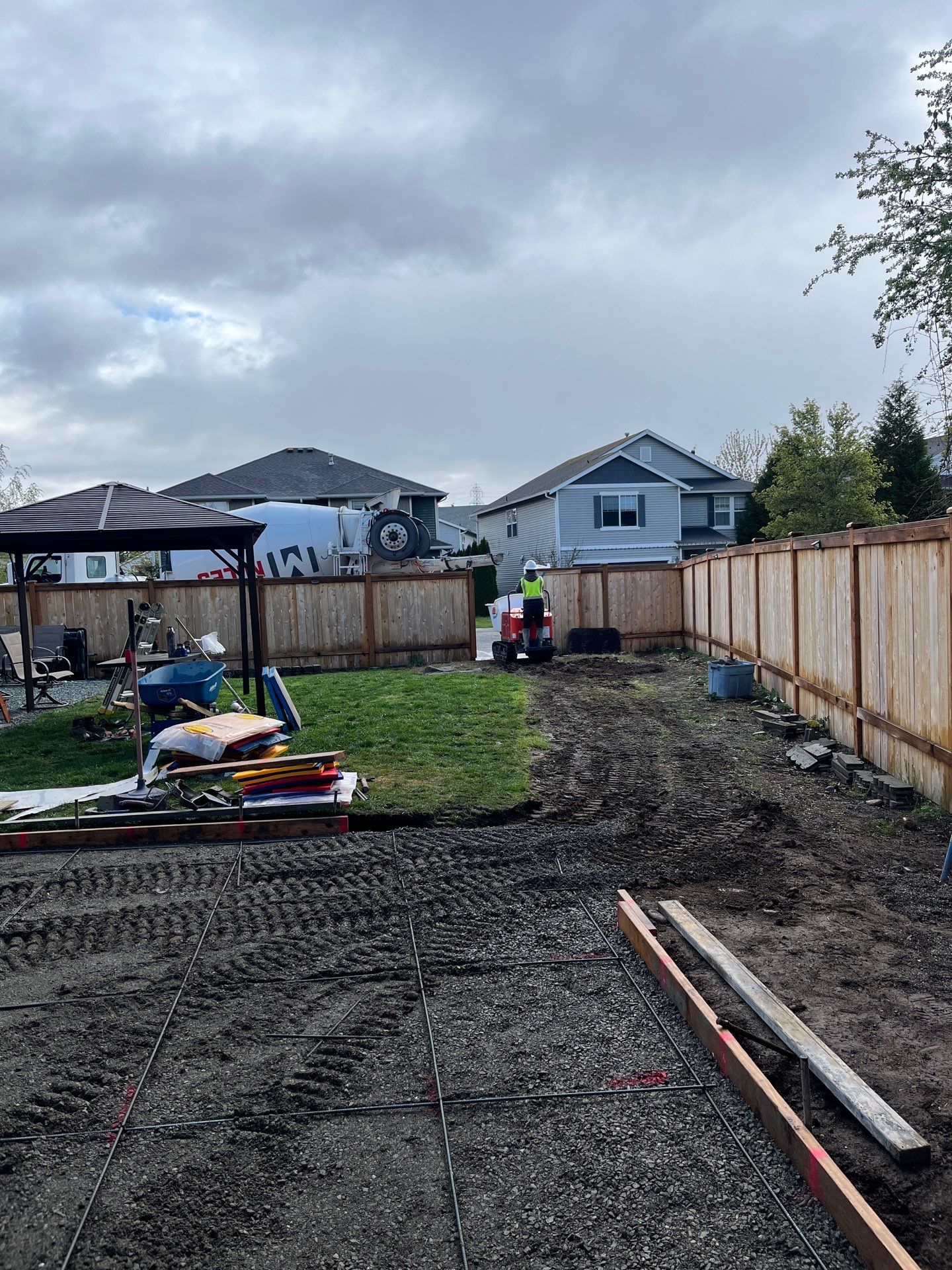 Benedict | Stamped Concrete Back Patio by Jireh Asphalt & Concrete Inc 