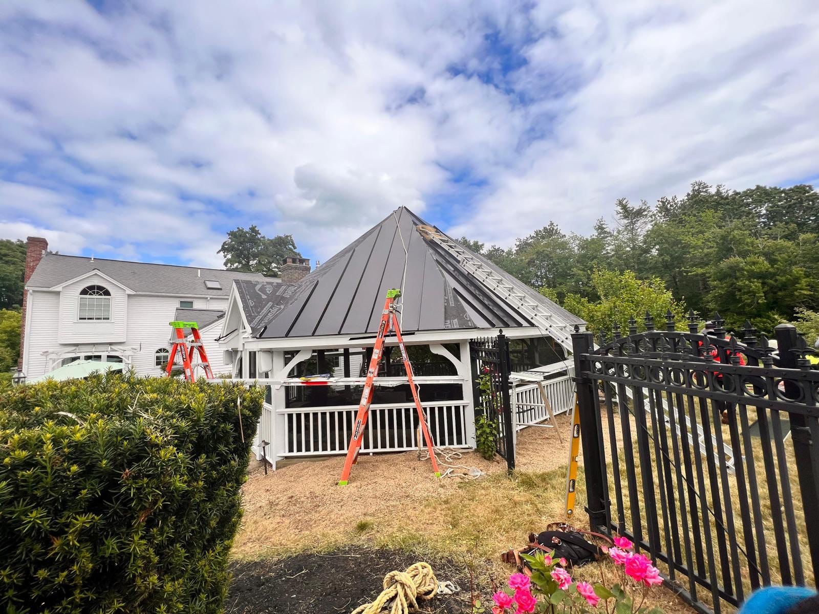 Standing Seam Black Metal Roof- Gazebo by Loyalty Exterior Solutions 