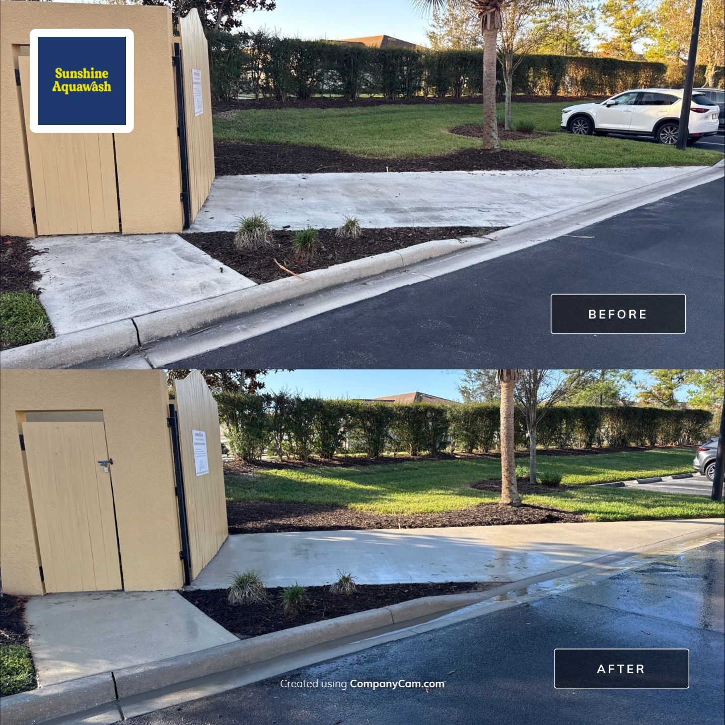 HOA Condo Concrete Driveway & Sidewalk Cleaning – River Strand Community, Bradenton, FL by Sunshine AquaWash
