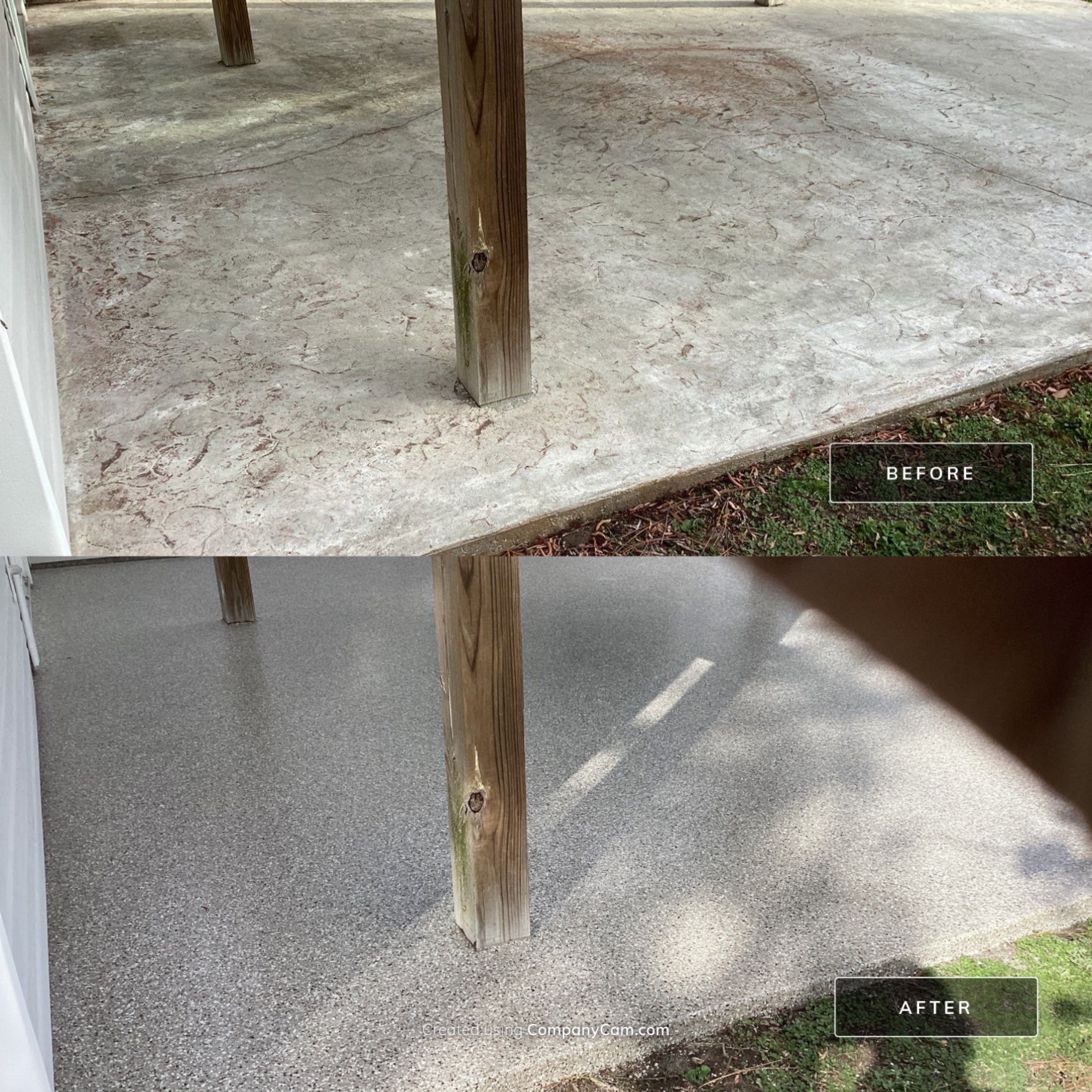 Patio using Pebble Beach by Amvet concrete coatings llc