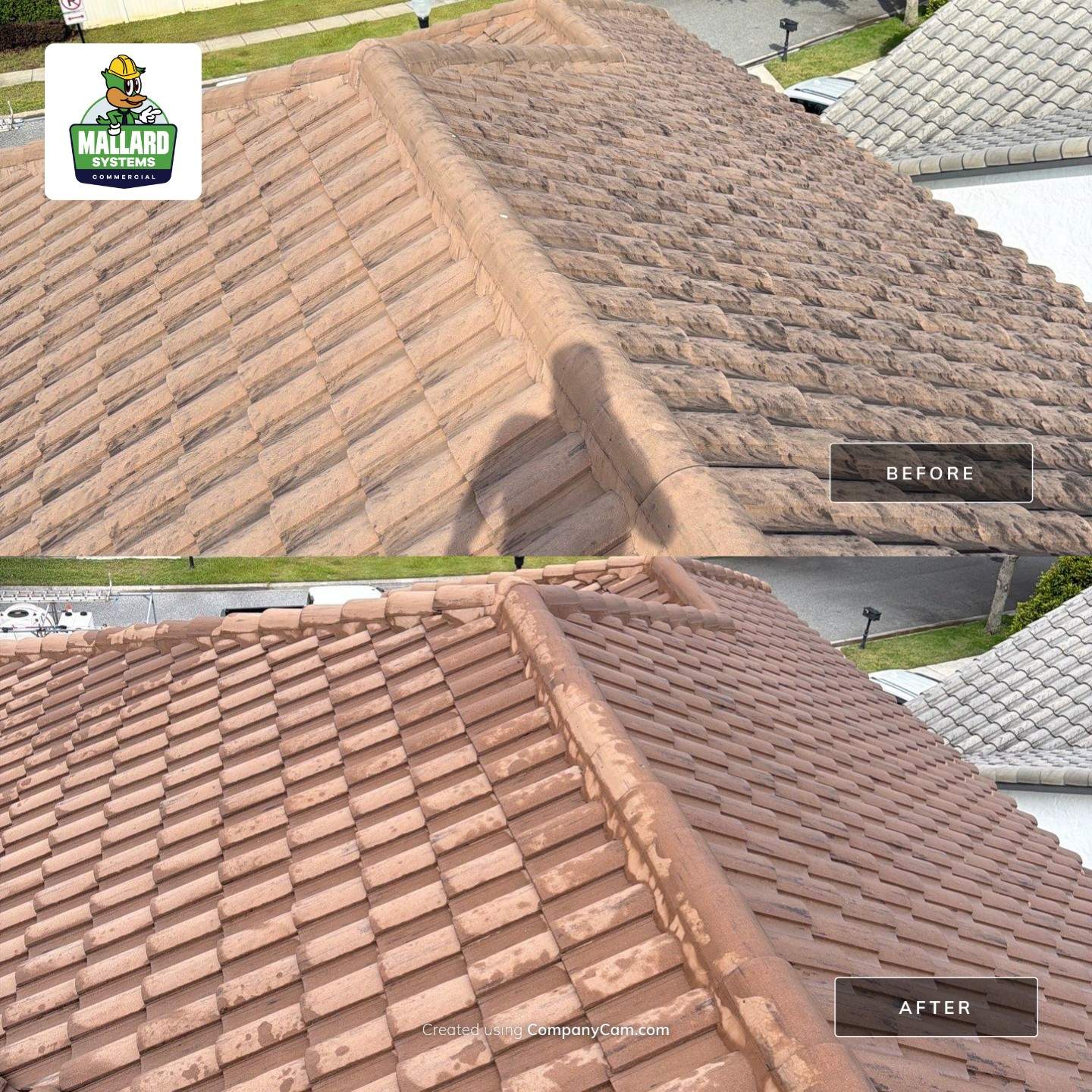 Barrel Tile Roof Cleaning & Paver Driveway Cleaning by Mallard Systems
