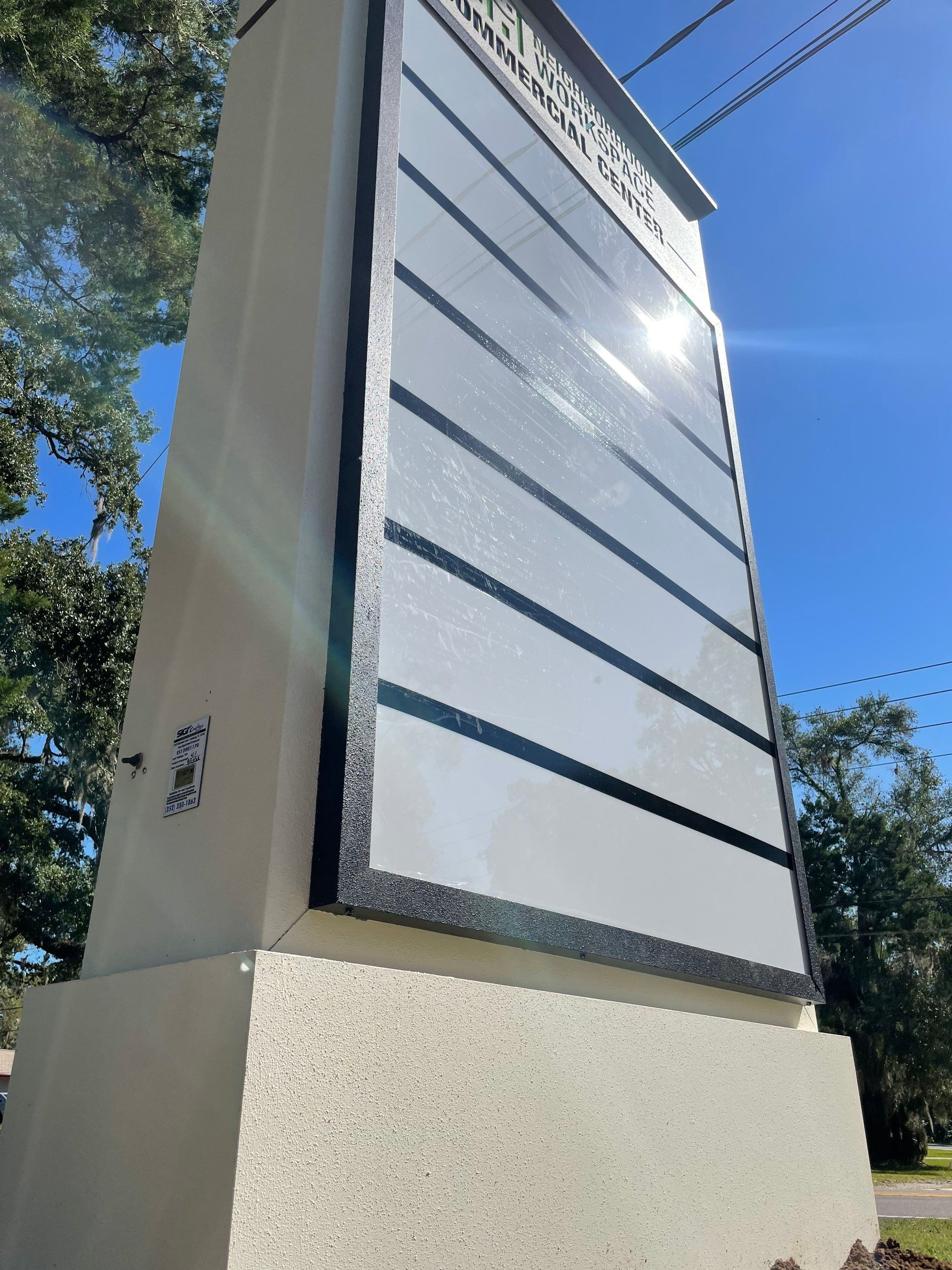 Monument Sign for Neighborhood Workspace by SignCrafters