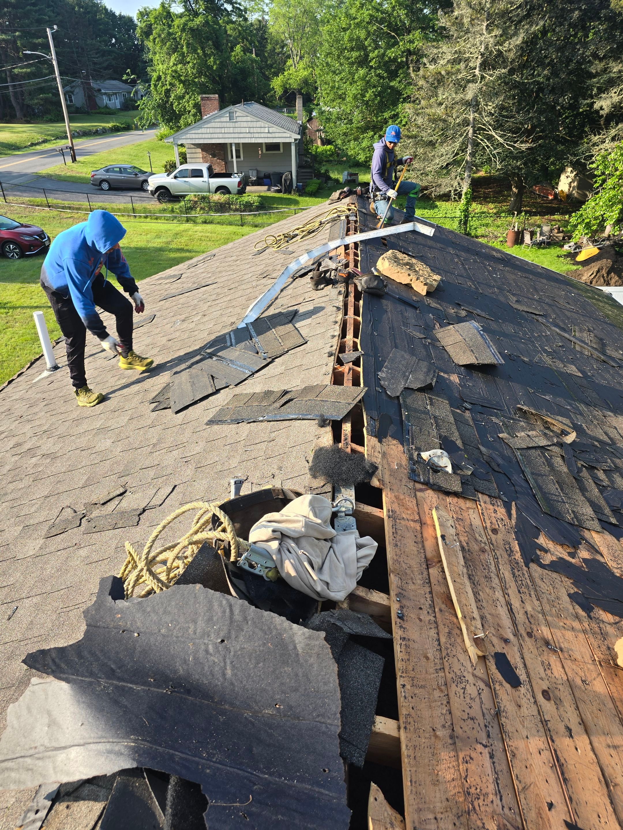 Full Roof Replacement & Chimney Repair – Onyx Black, MA by Mighty Dog Roofing of Greater Middlesex County