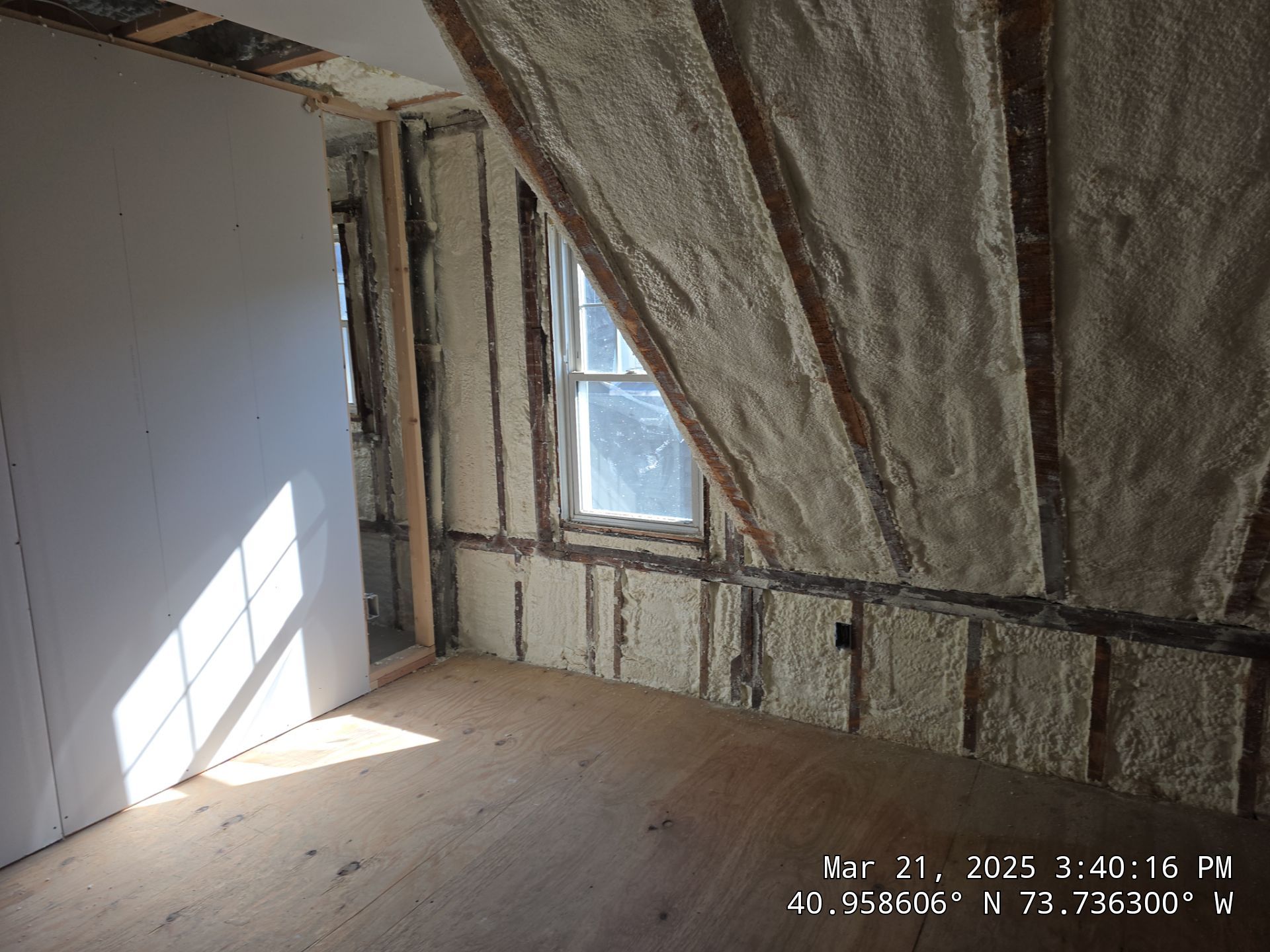 Attic Insulation using open cell spray foam by NYS Foam & Energy