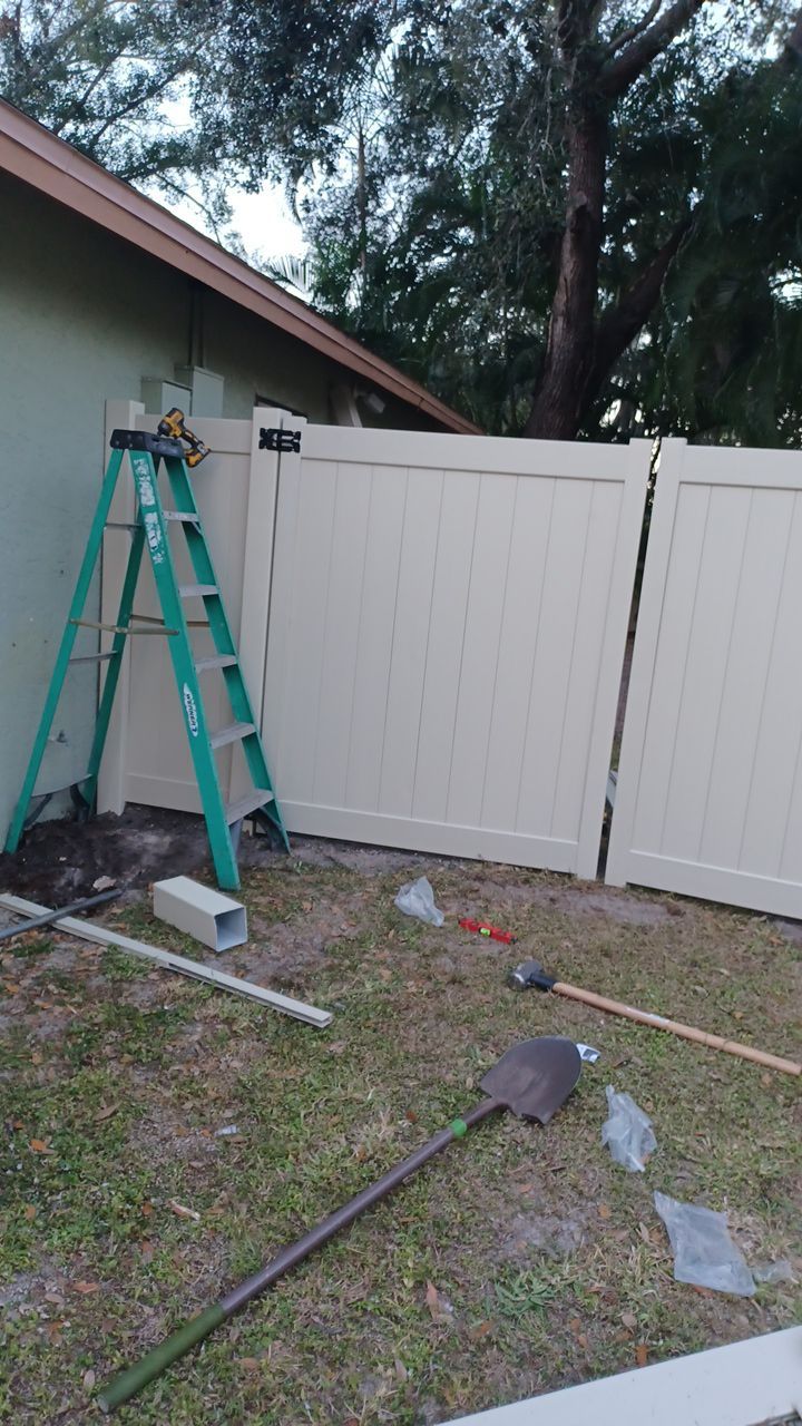 Sarasota, FL 6ft. Tall Tan Vinyl Privacy Fence  by Asap fence and gates, LLC