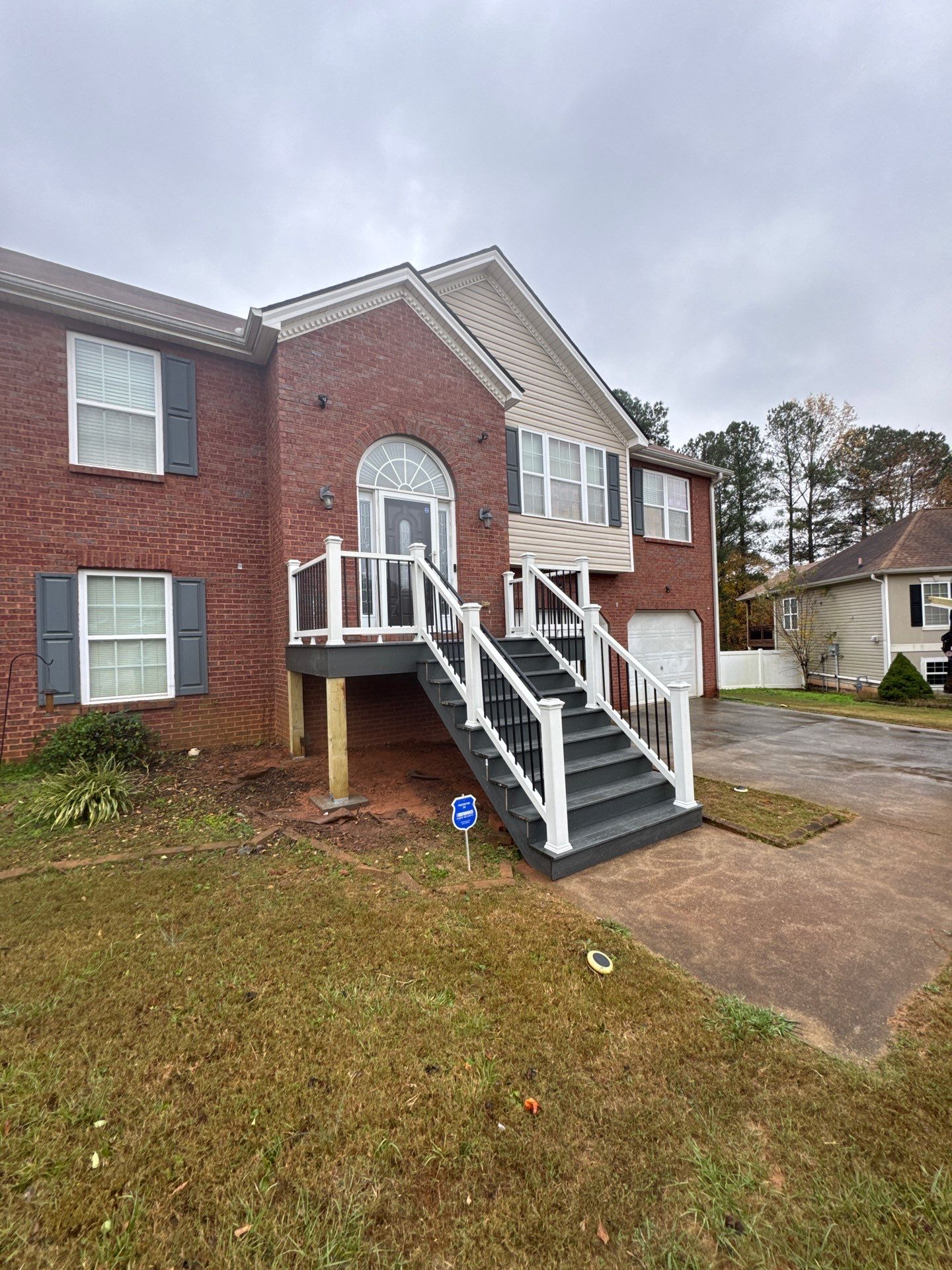 Modern Front Entry Deck and Staircase Renovation in Douglasville by Swift Home Renovations