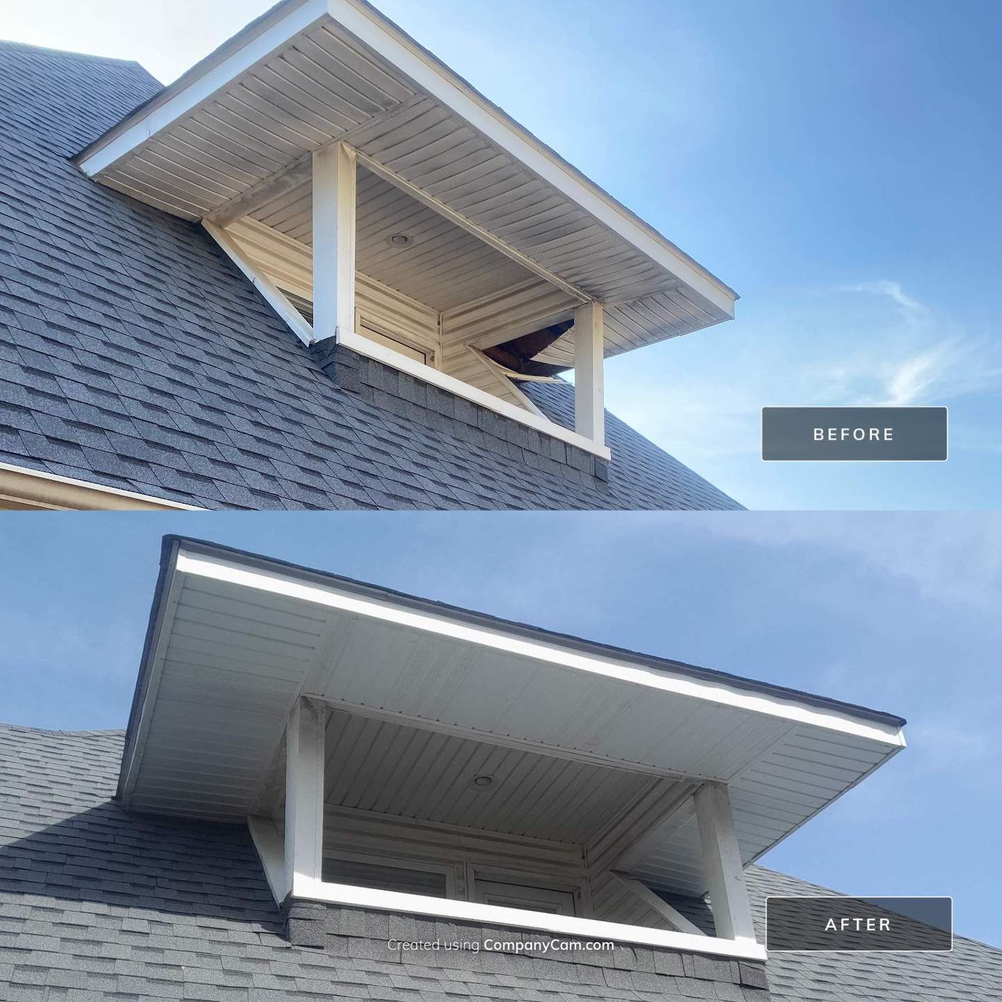 Soffit Repair using Norandex by In & Out Construction & Remodeling, LLC