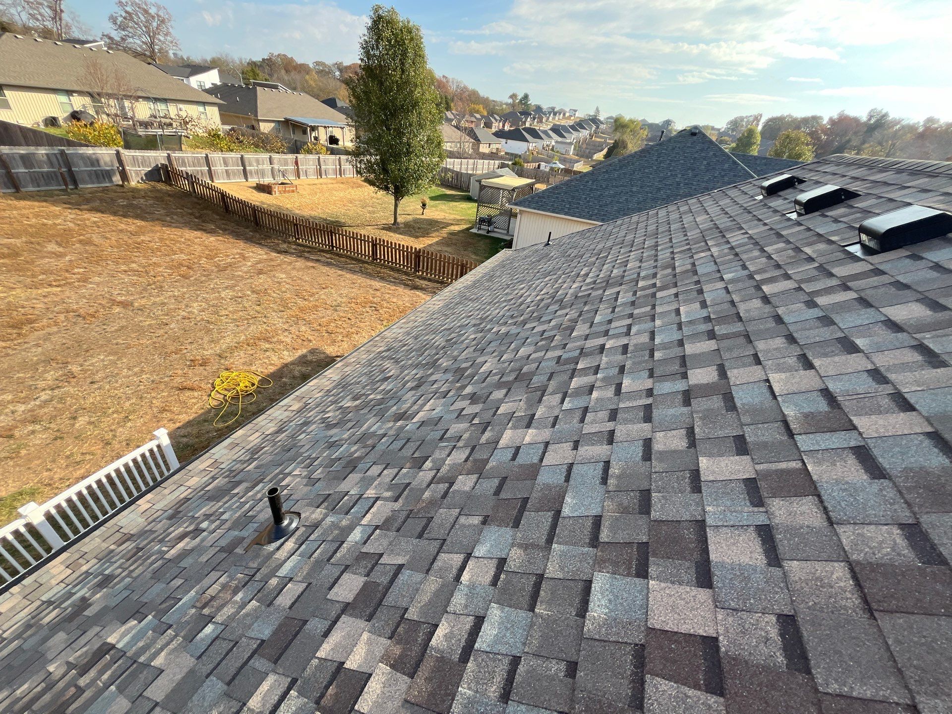 Residential Roofing + Downspouts & Gutter Guards Install  by Titan Commercial & Residential Roofing 