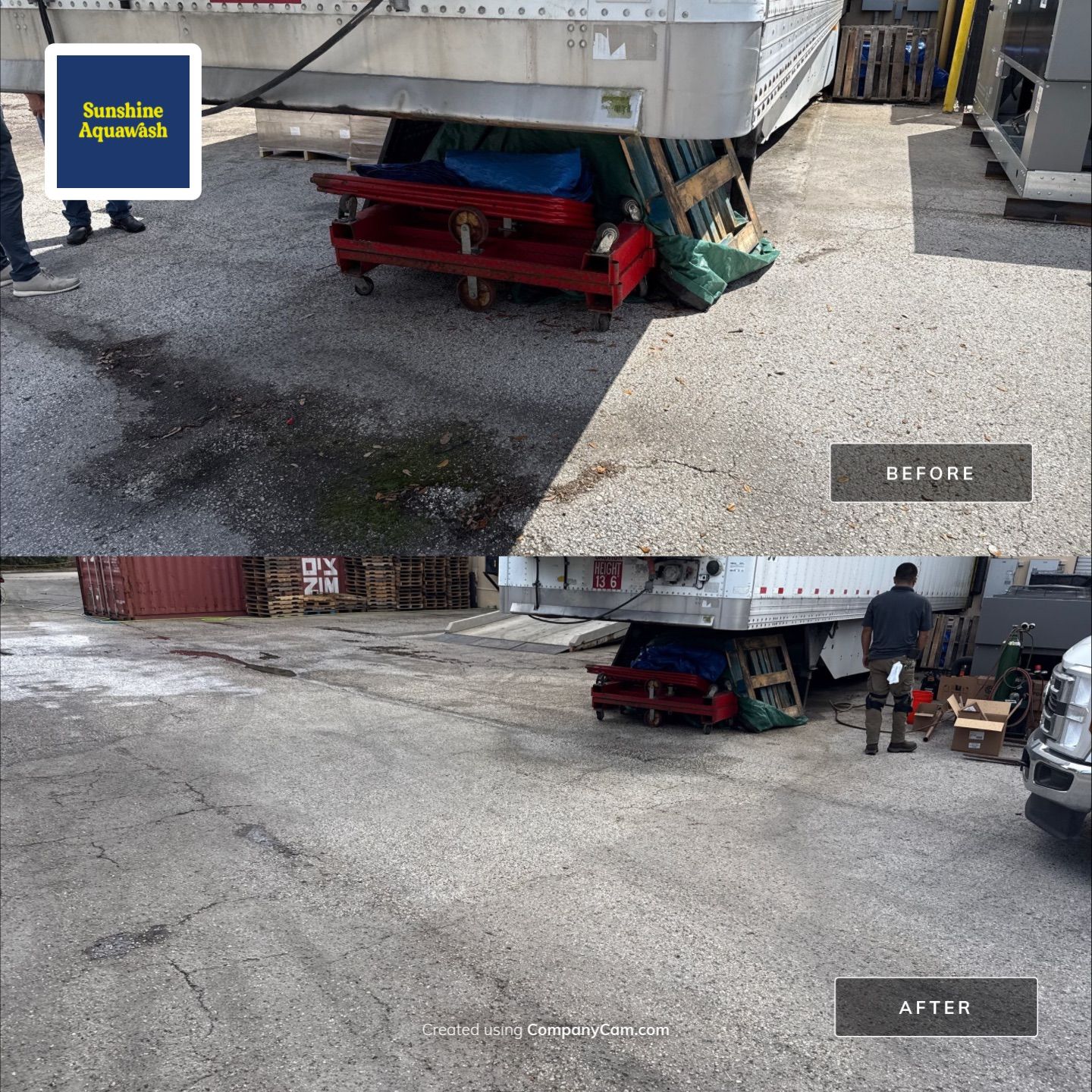Commercial Loading Dock & Dumpster Area Cleaning Transformation by Sunshine AquaWash