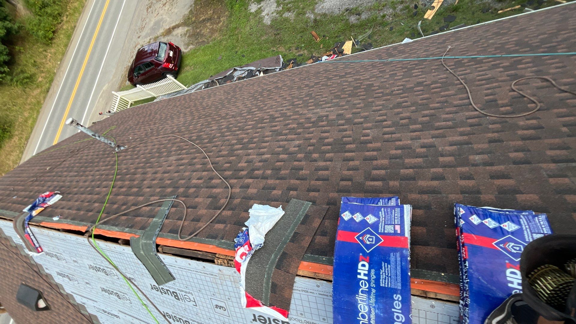 Residential Roofing Installation using GAF TImberline HDZ Hickory by Rainstoppers Roofing