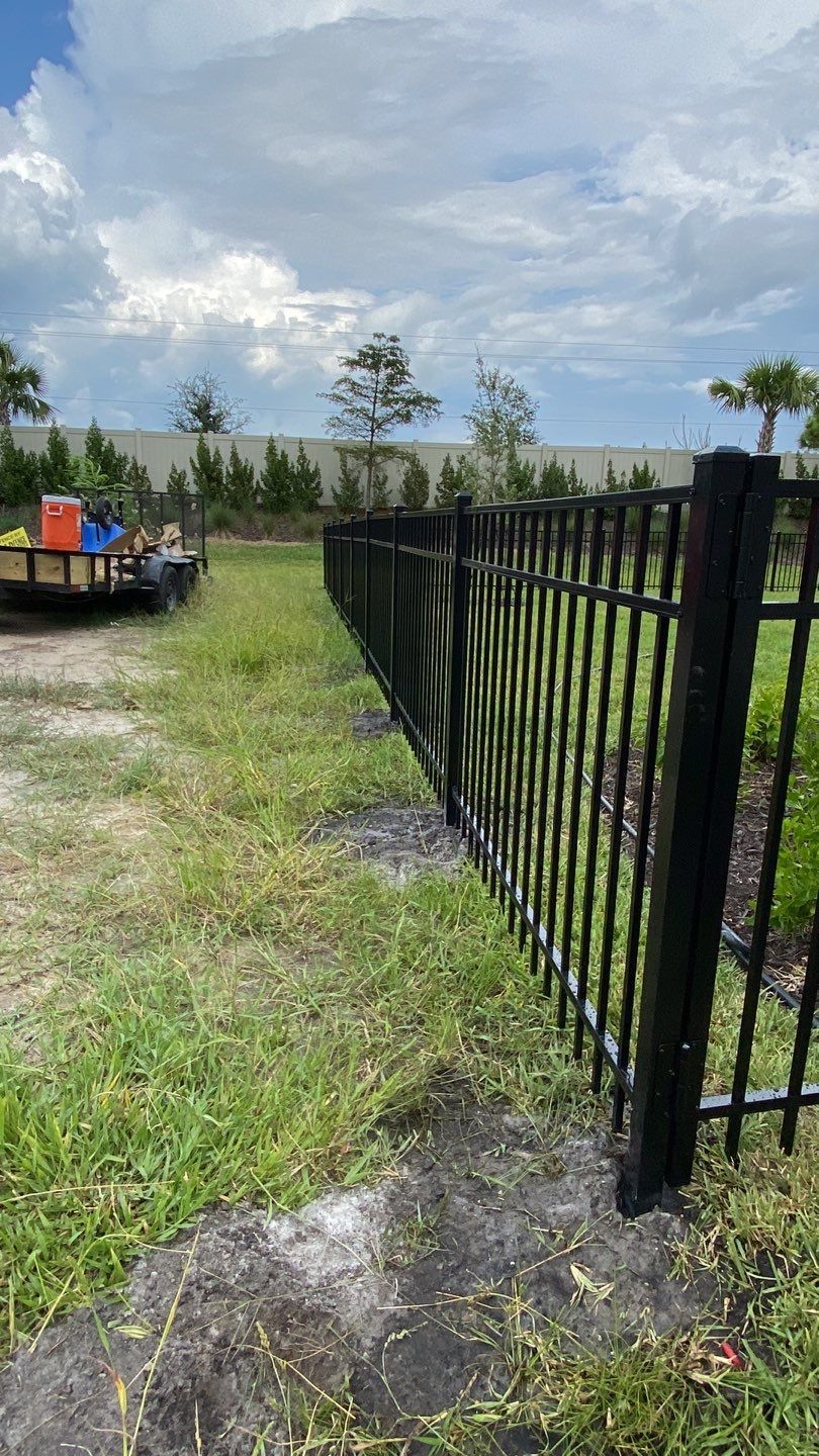 Aluminum Fence Installation using Black 3 Rail Aluminum Fence by Asap fence and gates, LLC