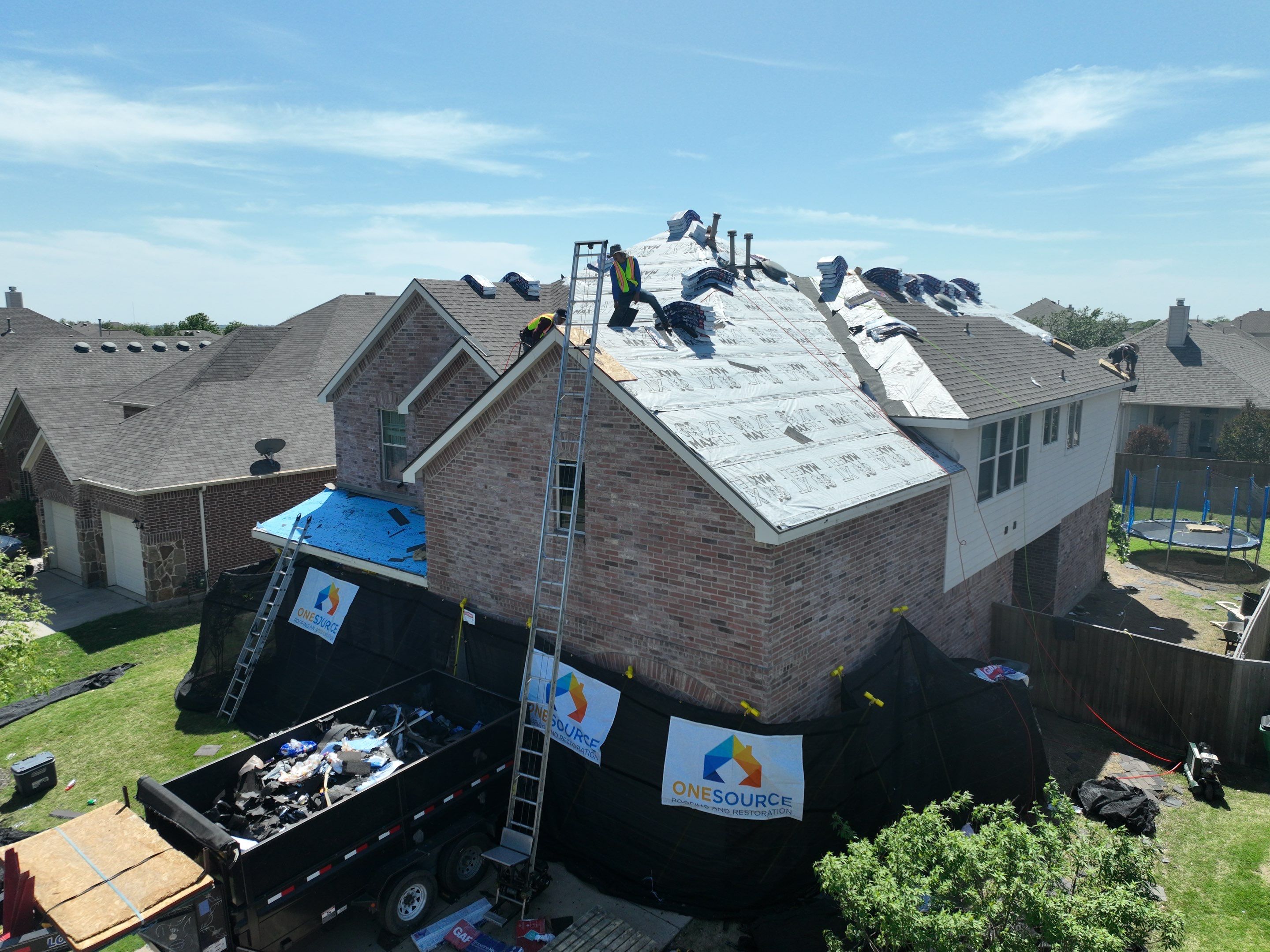 Residential Roofing Installation using GAF Timberline HDZ Weathered Wood by OneSource Roofing and Restoration
