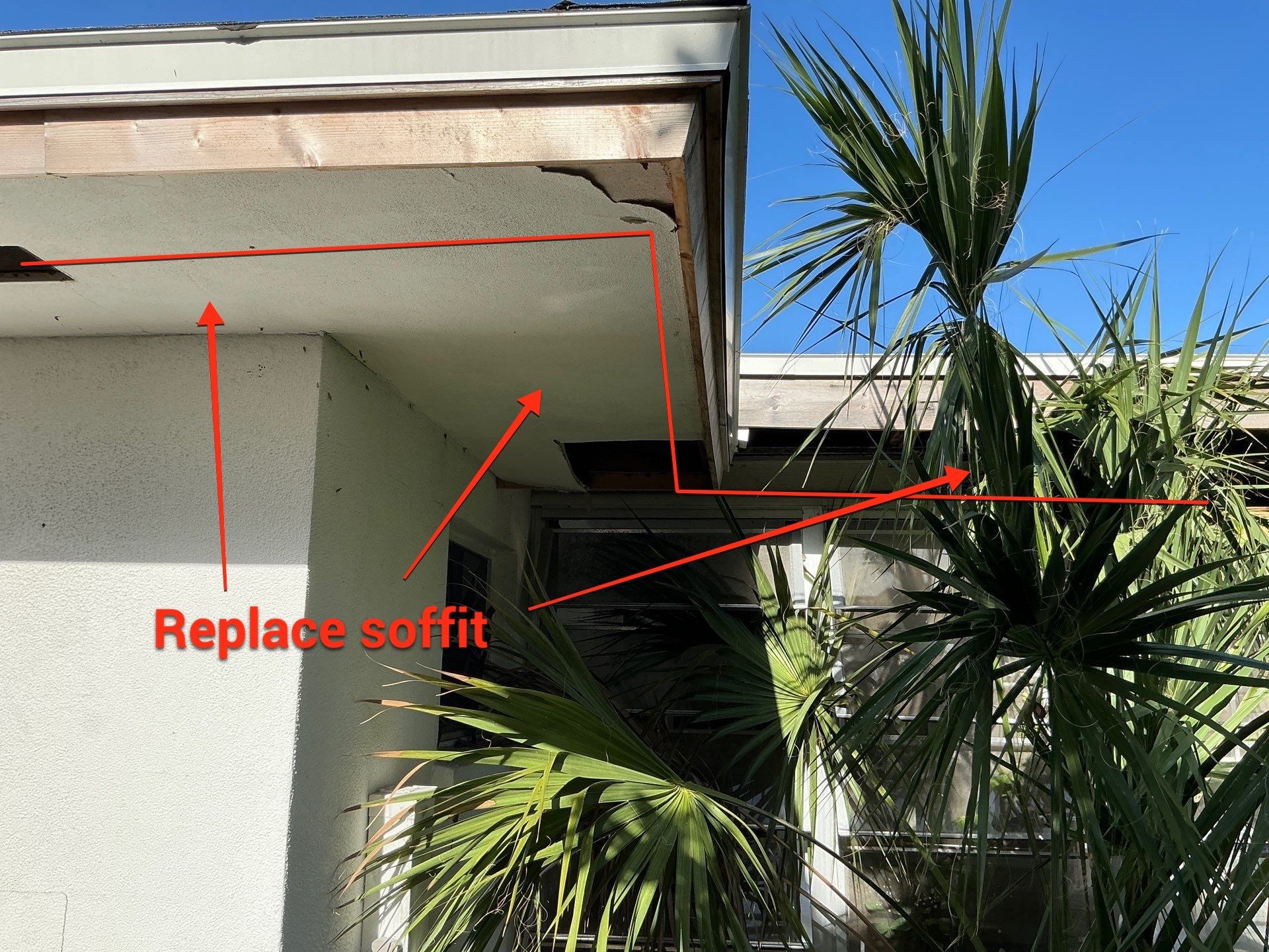 Replace soffit in Sarasota FL by Gutter Professors