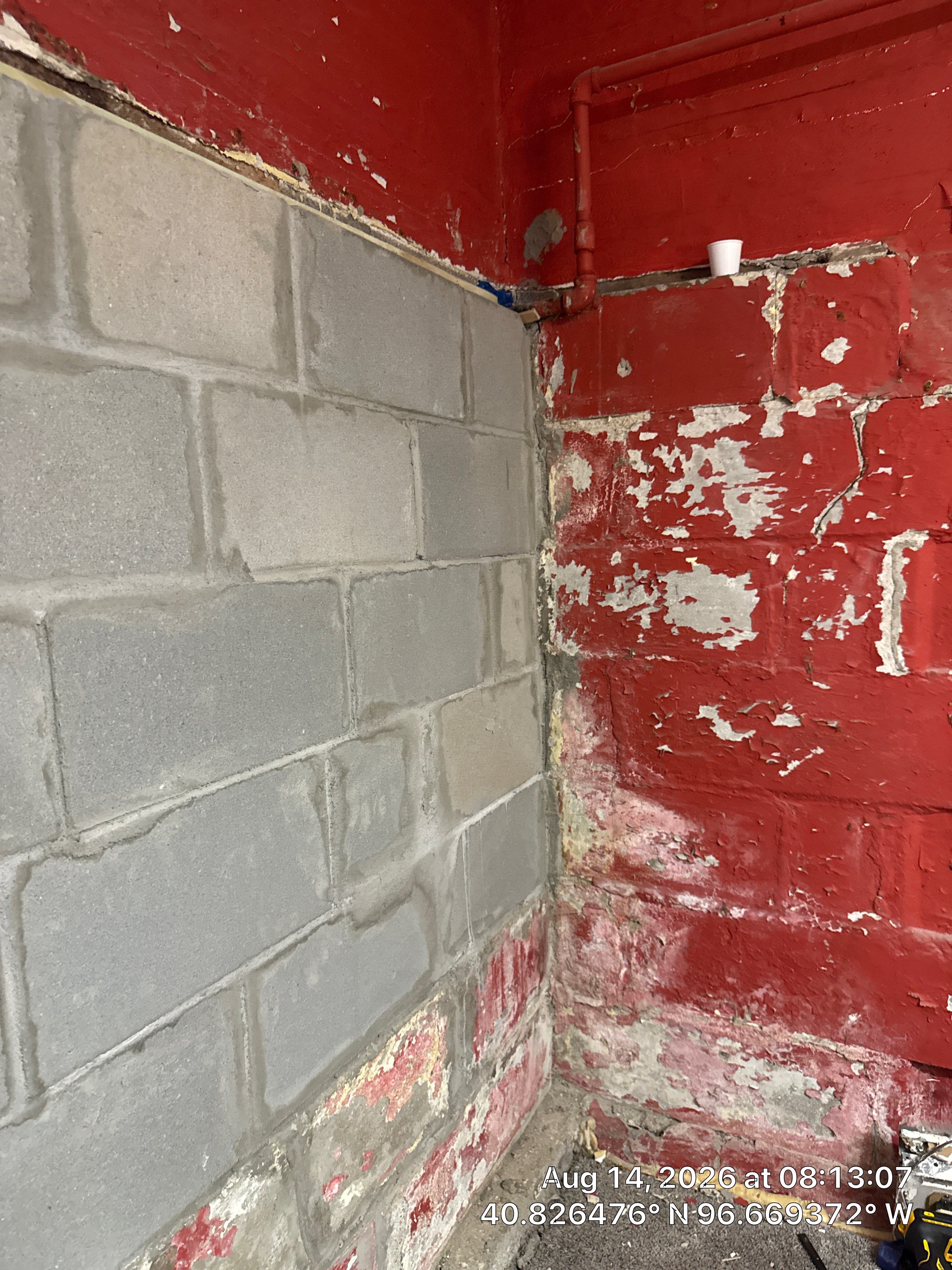 Basement Foundation Repair and Concrete Block Wall Installation in Lincoln by CompanyCam Sales Demo
