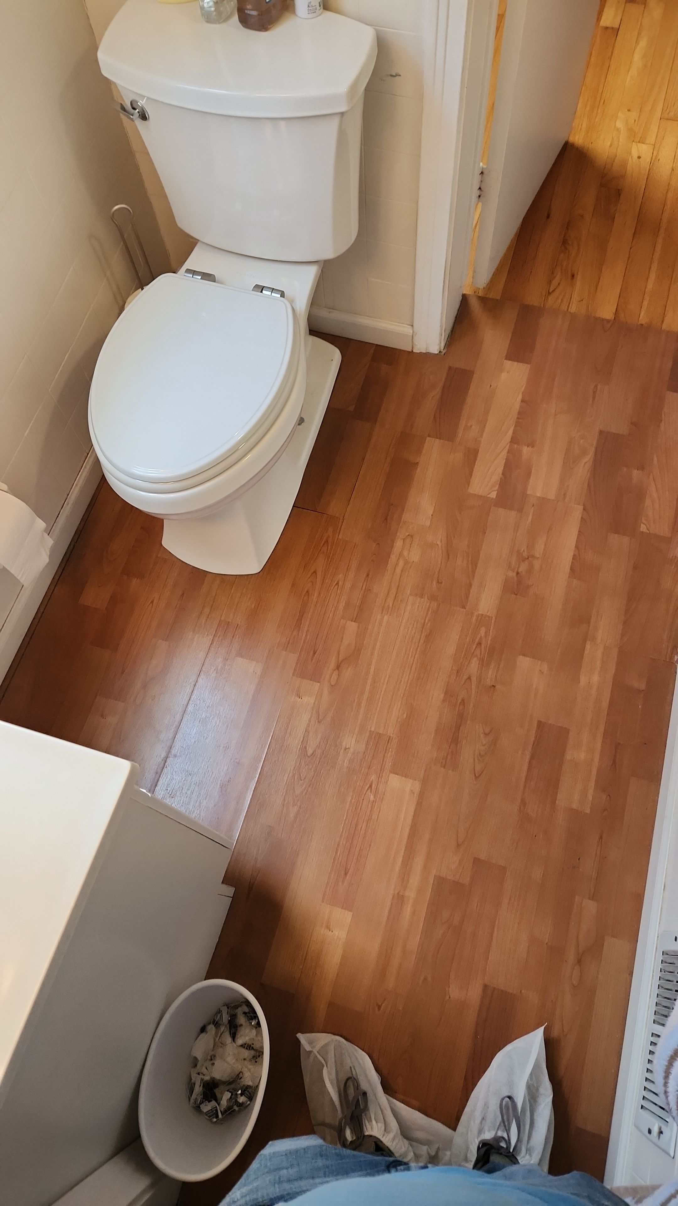 Full bathroom, tile shower, tile floor, tile wainscoting by The Shower Company