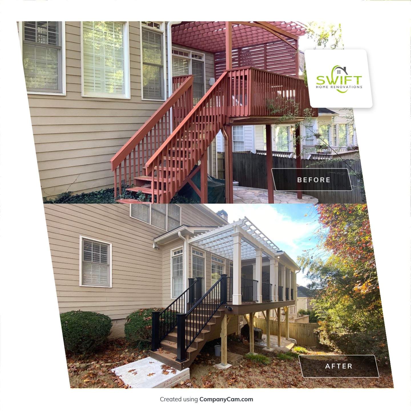 Smyrna Composite Deck and Covered Porch Renovation by Swift Home Renovations