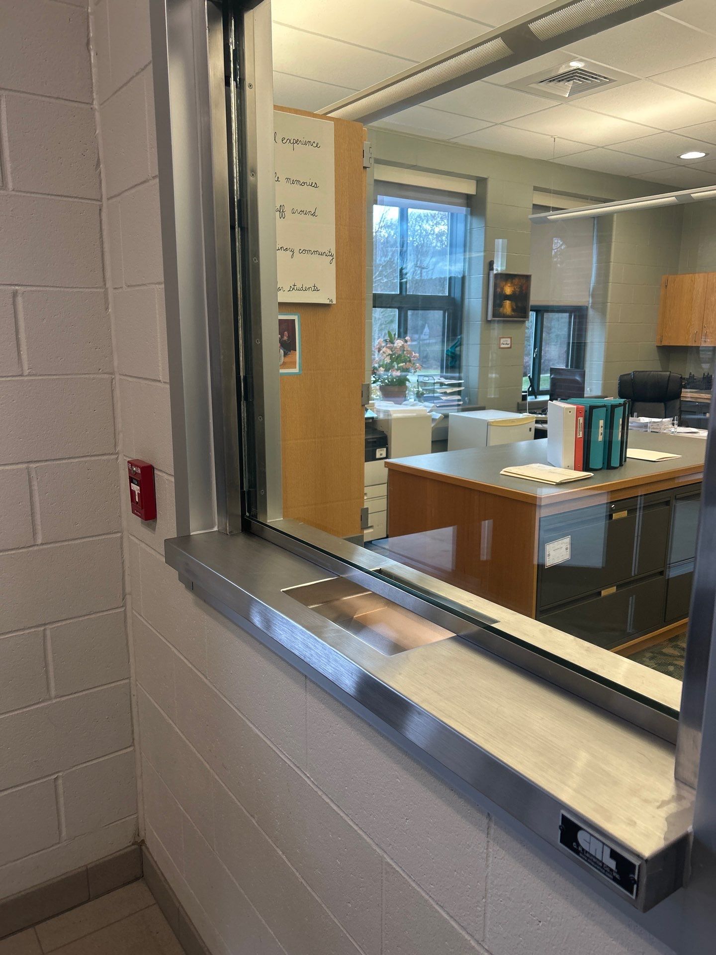 Reception Window using Bullet-Resistant Glass by Cheshire Glass Company