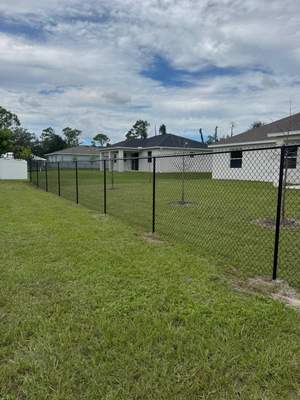 Residential Black Chain Link Fence Installation in North Port