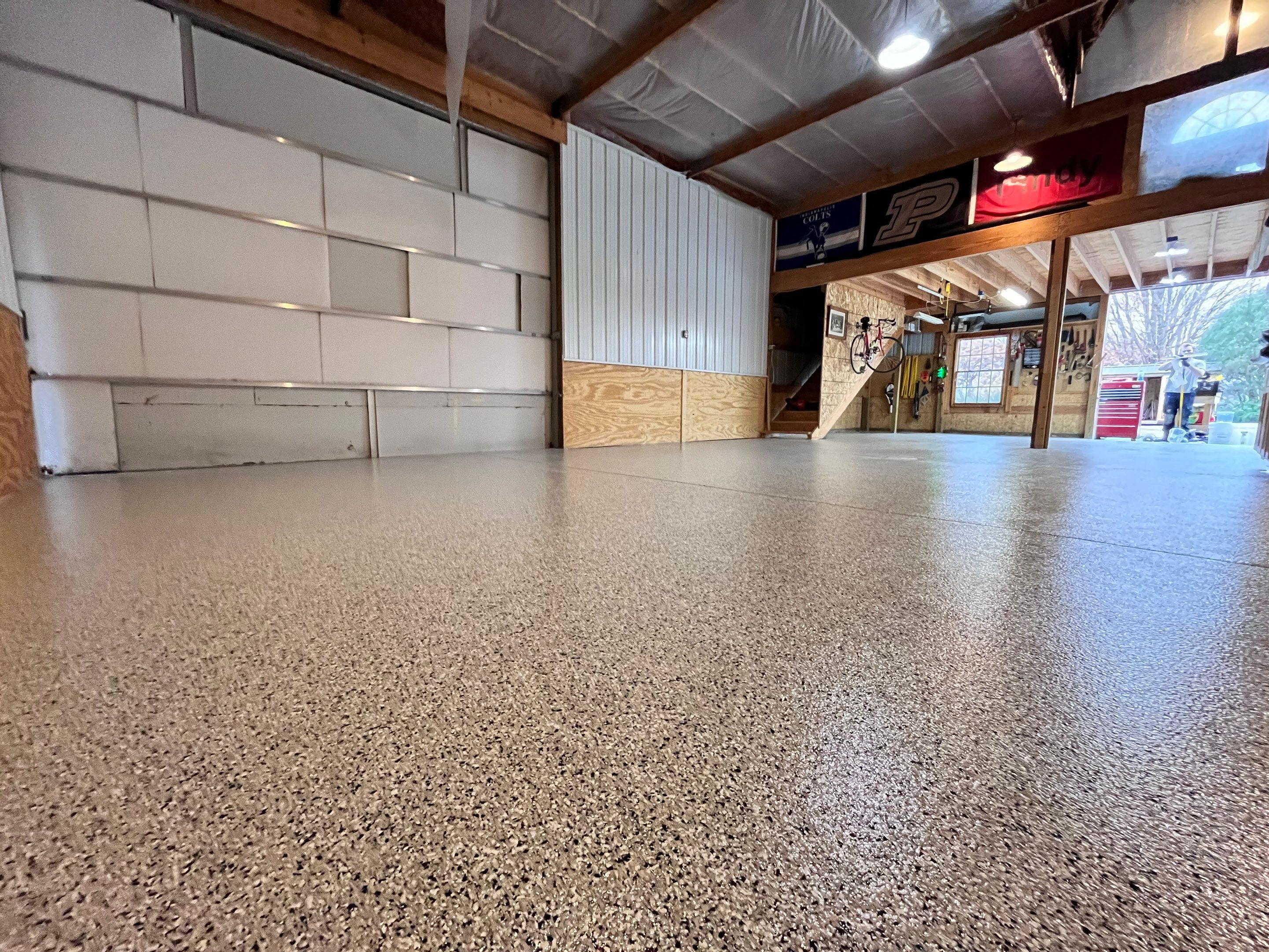 Gravel Flake Basement Floor  by Level 10 Coatings