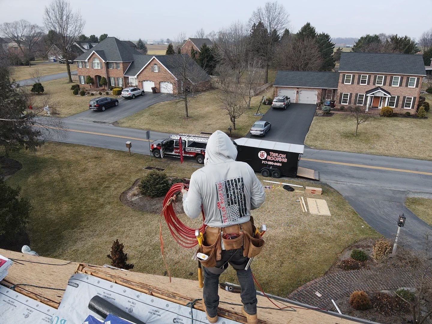 Roof Installation using Gaf Hdz Architectural Shingle - Hickory by Teflon Roofing