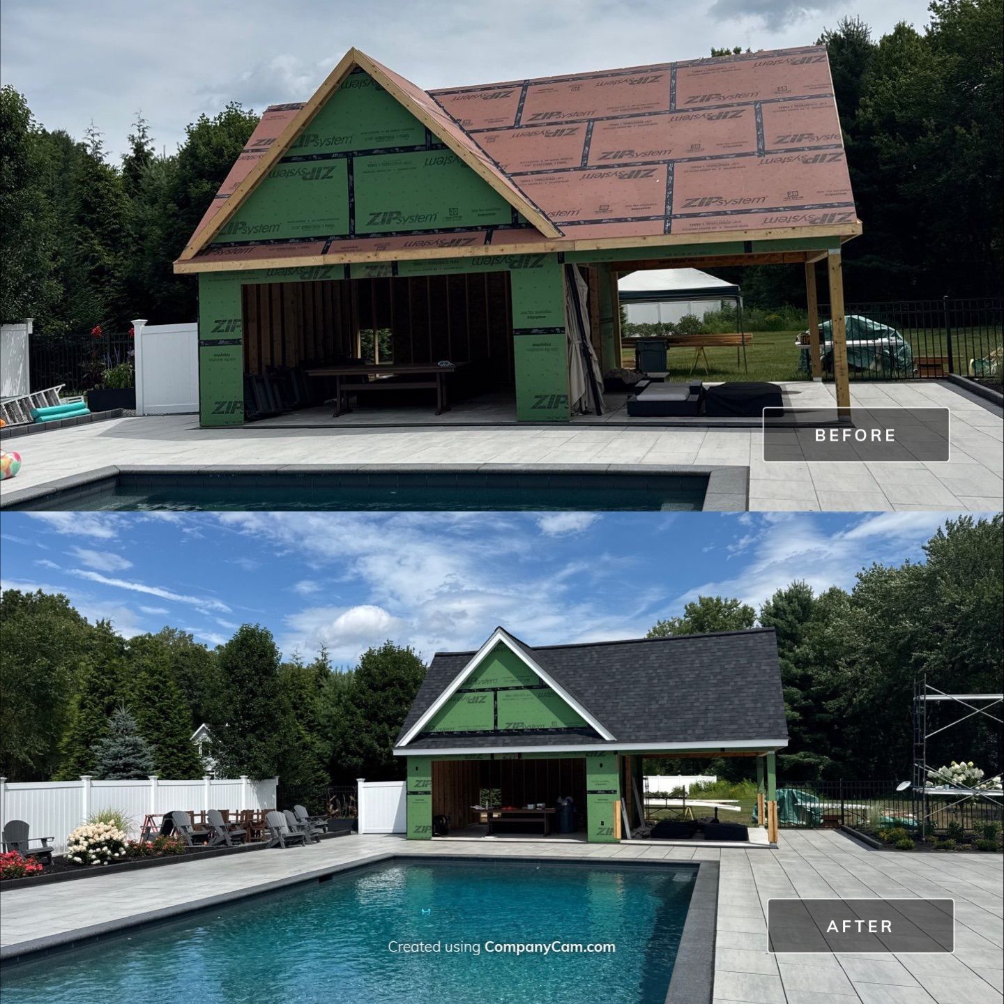 Pool House Roof Installation in Bedford, NH – Onyx Black Finish by Compass exteriors
