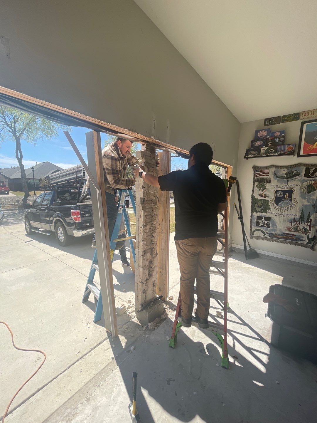 Converting 2 Garage Doors into 1 Big Garage Door using Clopay Insulated Garage Door. LiftMaster Residential Jack Shaft Opener by Meadows Garage Doors