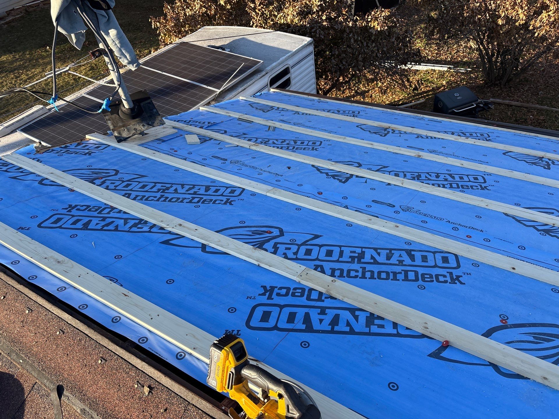 Residential Metal Roof Install - 26 Gauge G-Rib Metal - Color Shiny Black  by Titan Commercial & Residential Roofing 