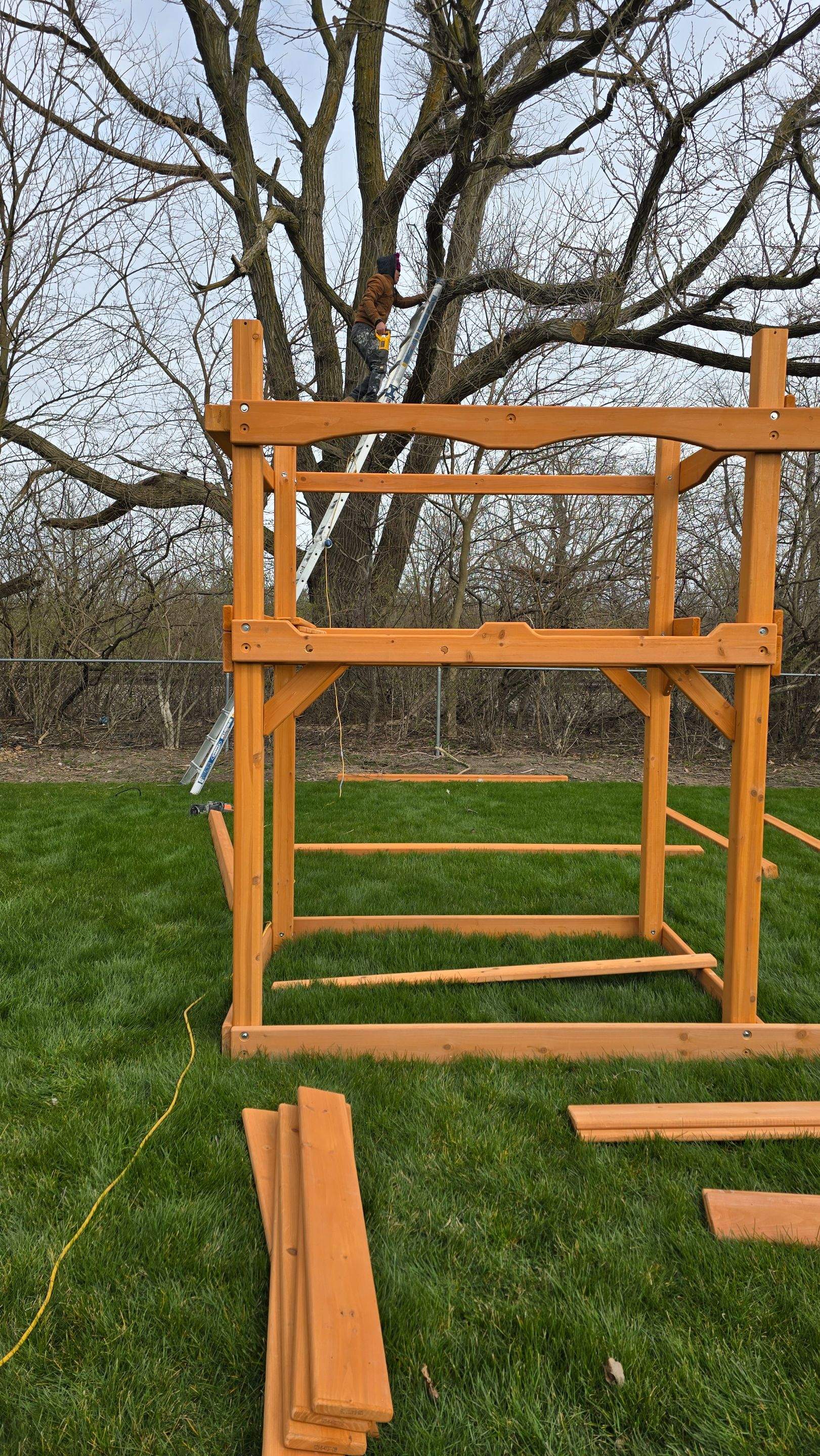 playset installation using Pre made by INQUSE GENERAL CONTRACTOR